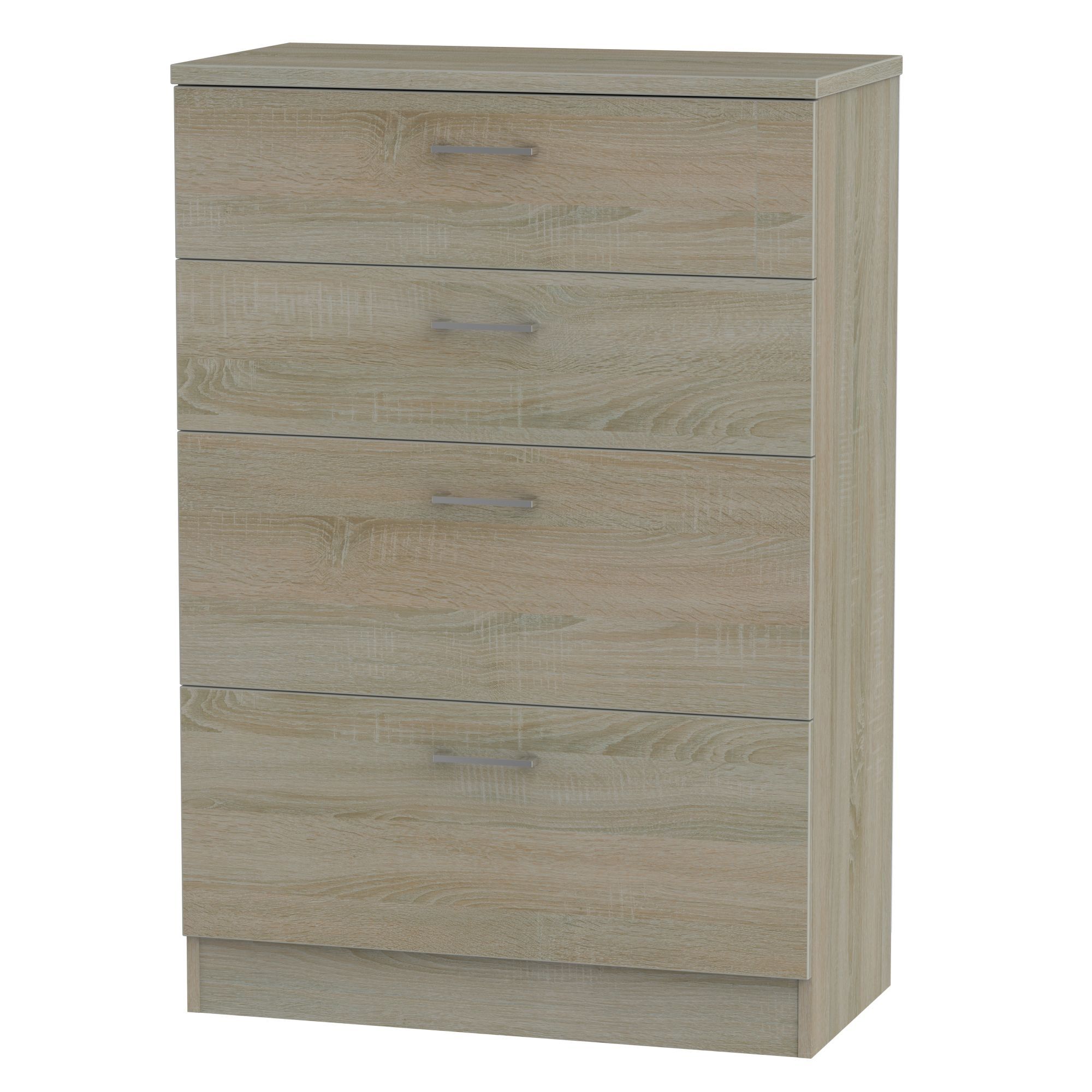 Tenby Matt dark oak effect 4 Drawer Deep Chest of drawers (H)1075mm (W)765mm (D)415mm