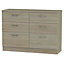 Tenby Matt dark oak effect 6 Drawer Midi Chest of drawers (H)795mm (W)1120mm (D)415mm