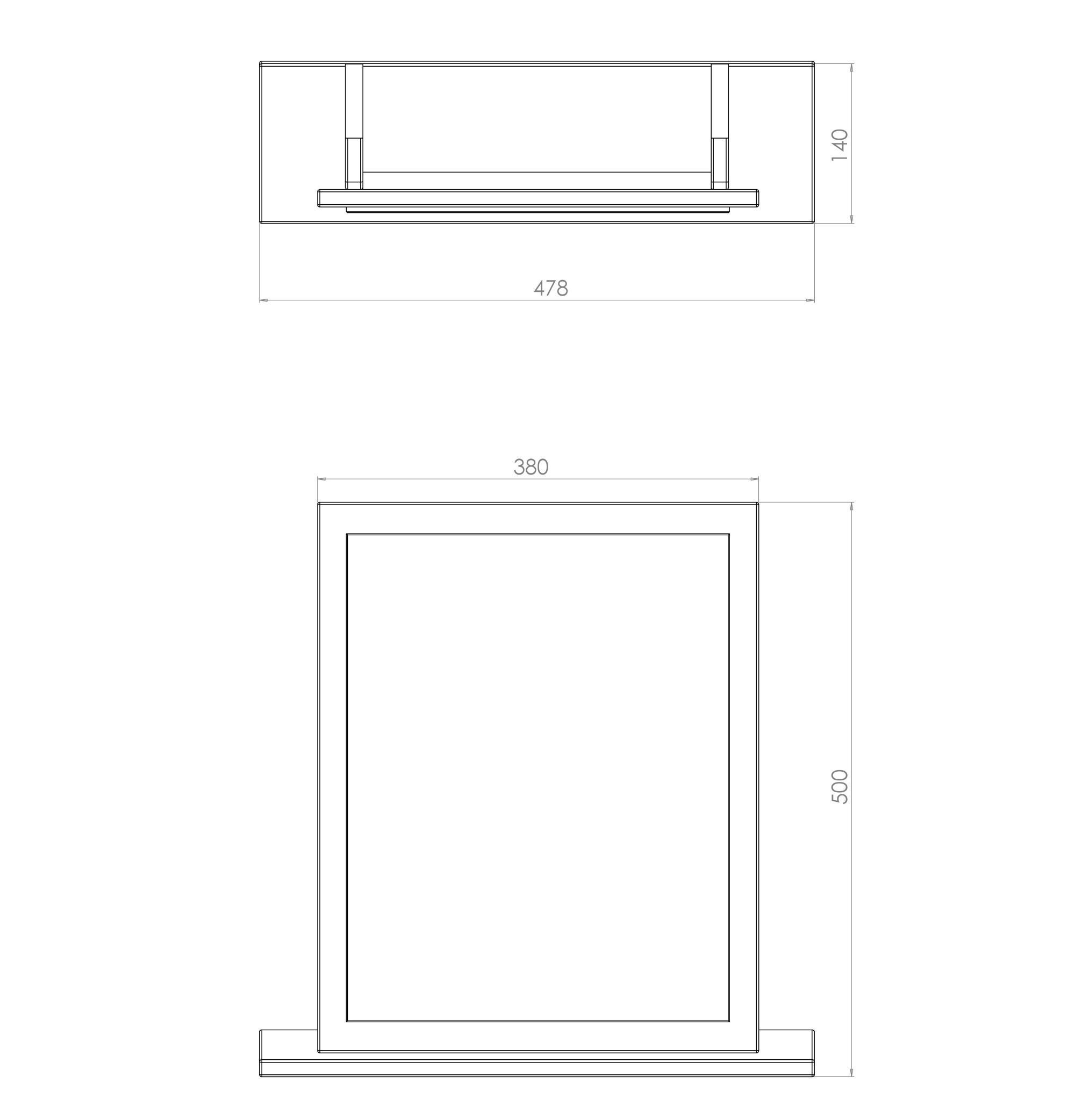 Tenby Oak effect Rectangular Framed Mirror (H)50.5cm (W)48cm