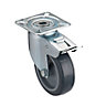 Tente Braked Zinc-plated Swivel Castor 96268700, (Dia)75mm (H)100mm (Max. Weight)60kg