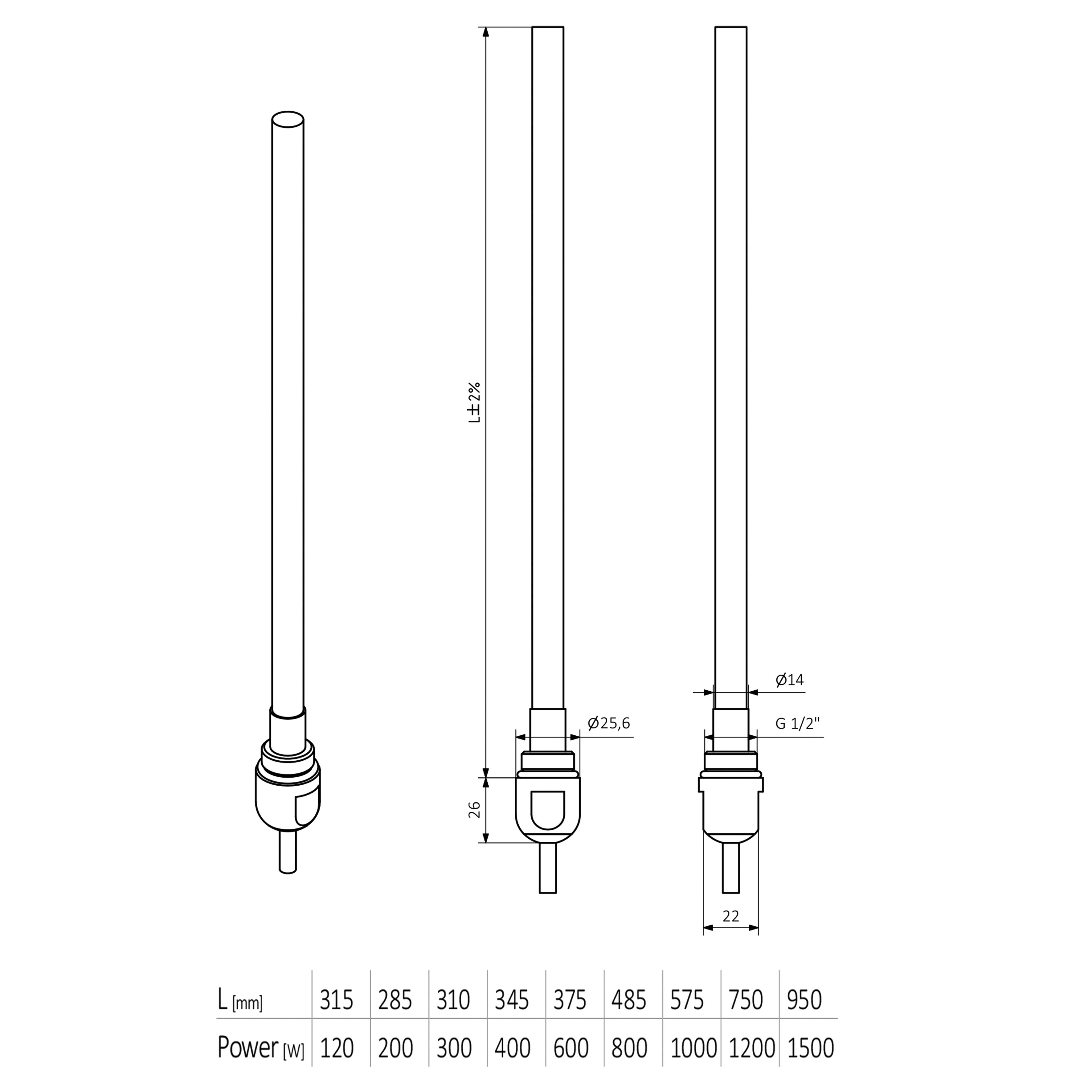 Terma 1200W Grey Wire Heating element