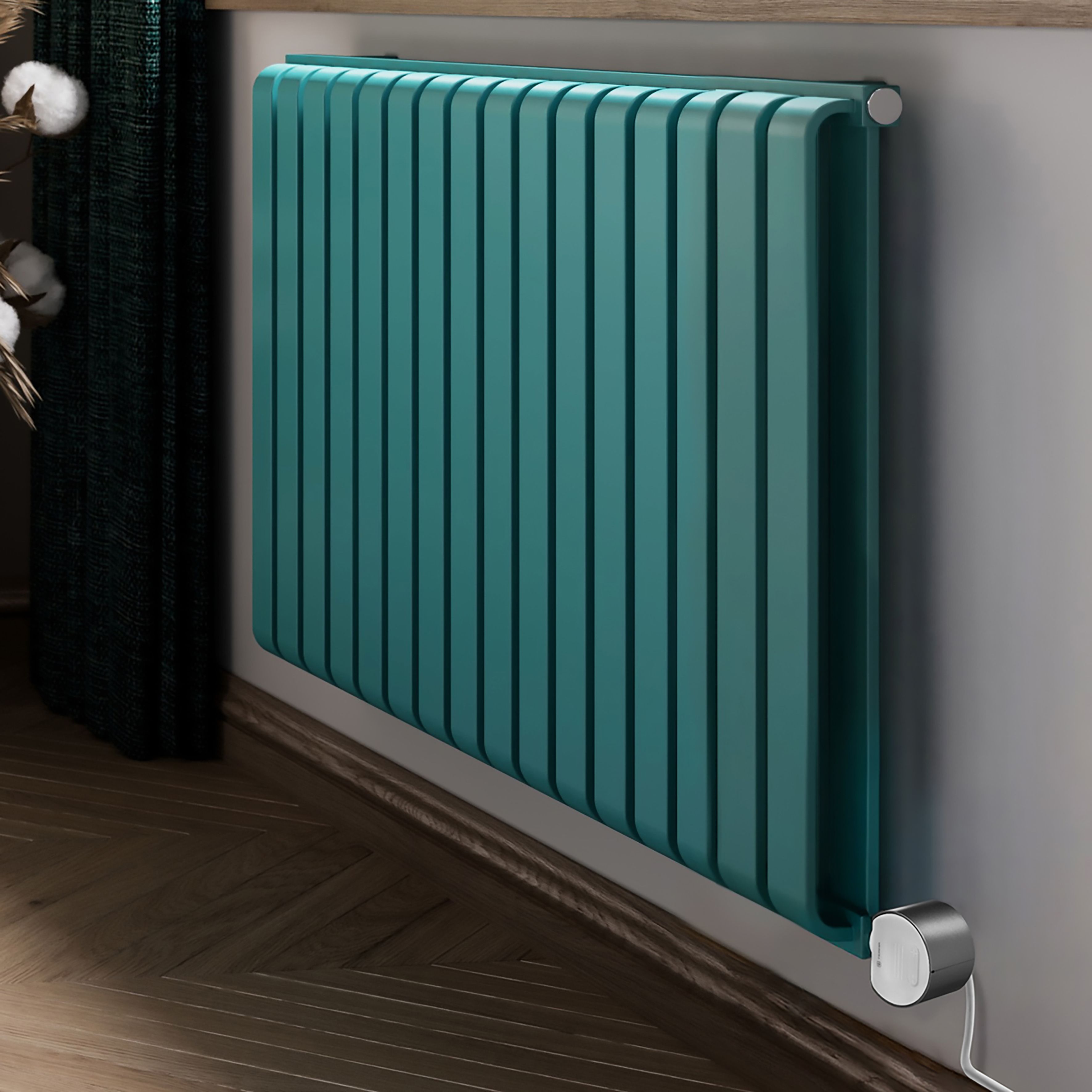 Terma 230V 1.2kW Teal Smart Horizontal Oil-filled radiator