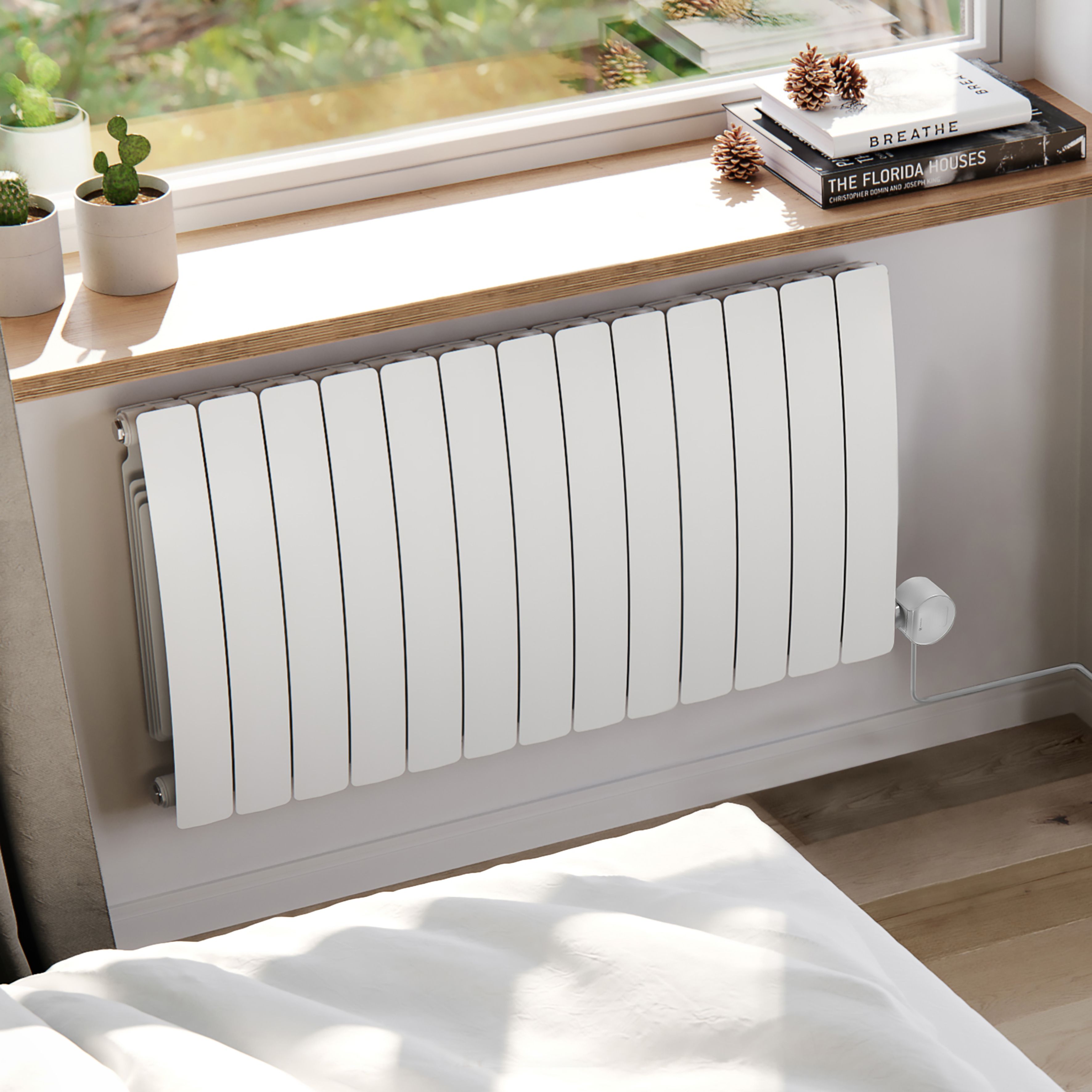 Terma 230V 1.5kW White Smart Horizontal Oil-filled radiator (H) 590mm x (W) 1040mm