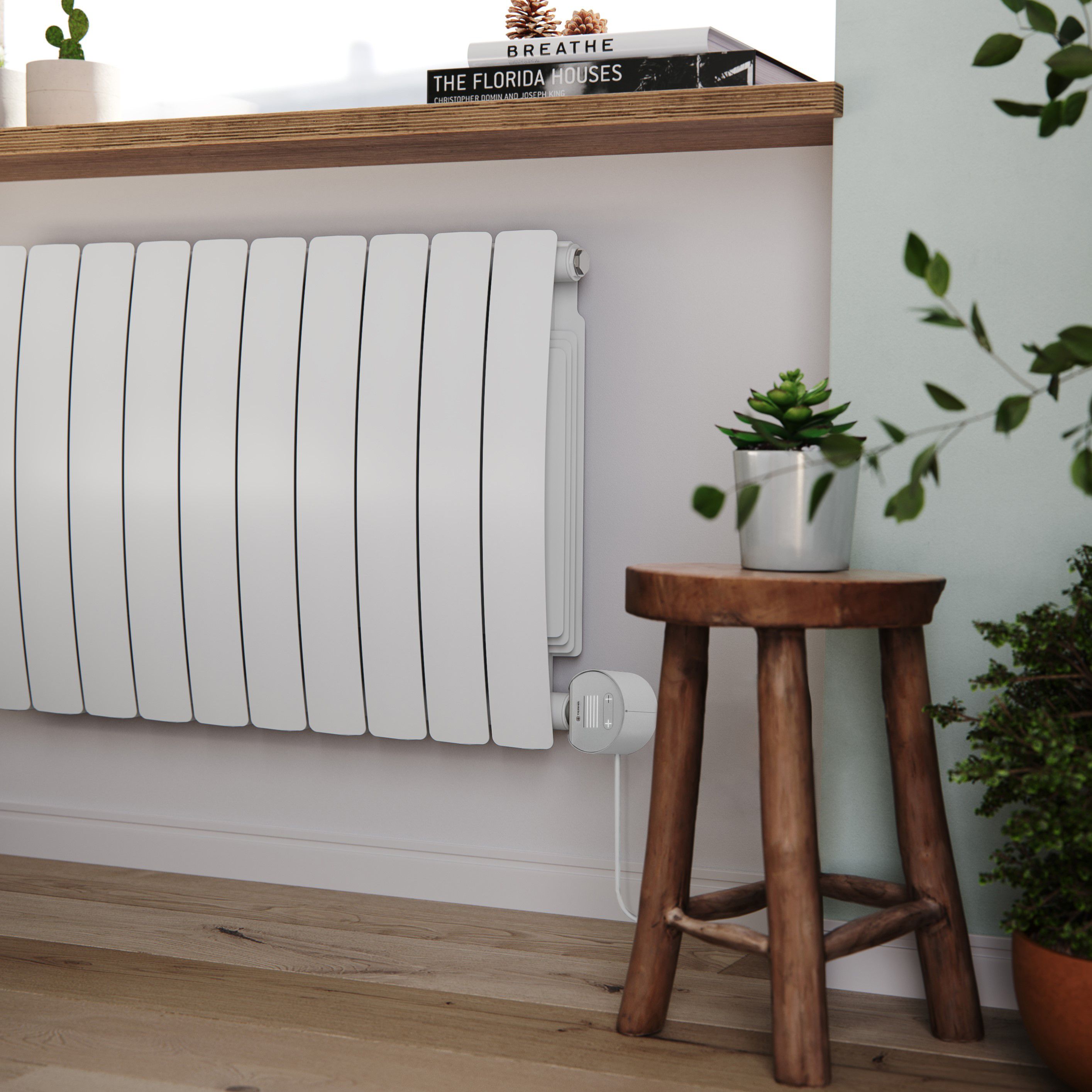 Terma 230V 1.5kW White Smart Horizontal Oil-filled radiator (H) 590mm x (W) 1040mm