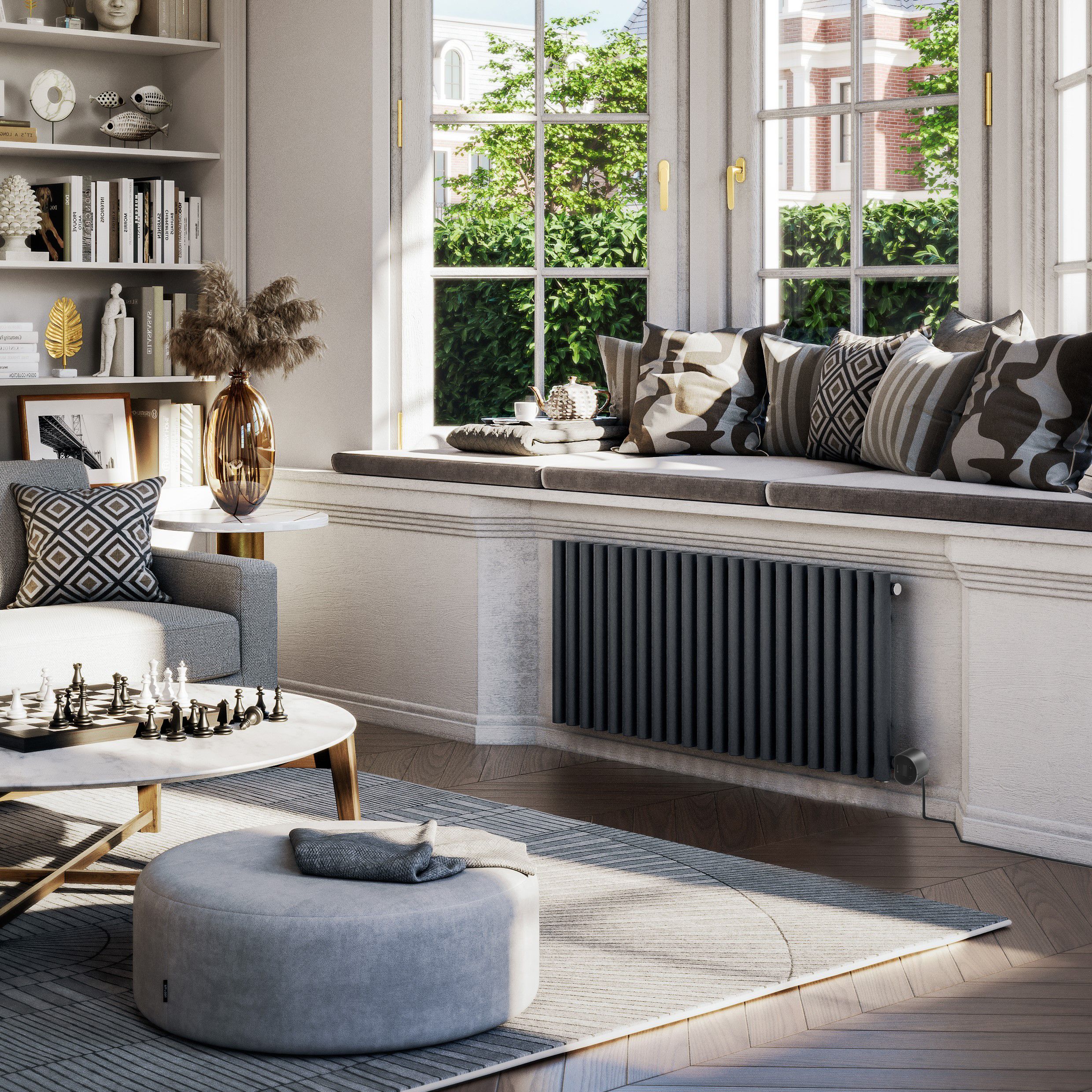 Terma 230V 1kW Modern Grey Smart Horizontal Oil-filled radiator