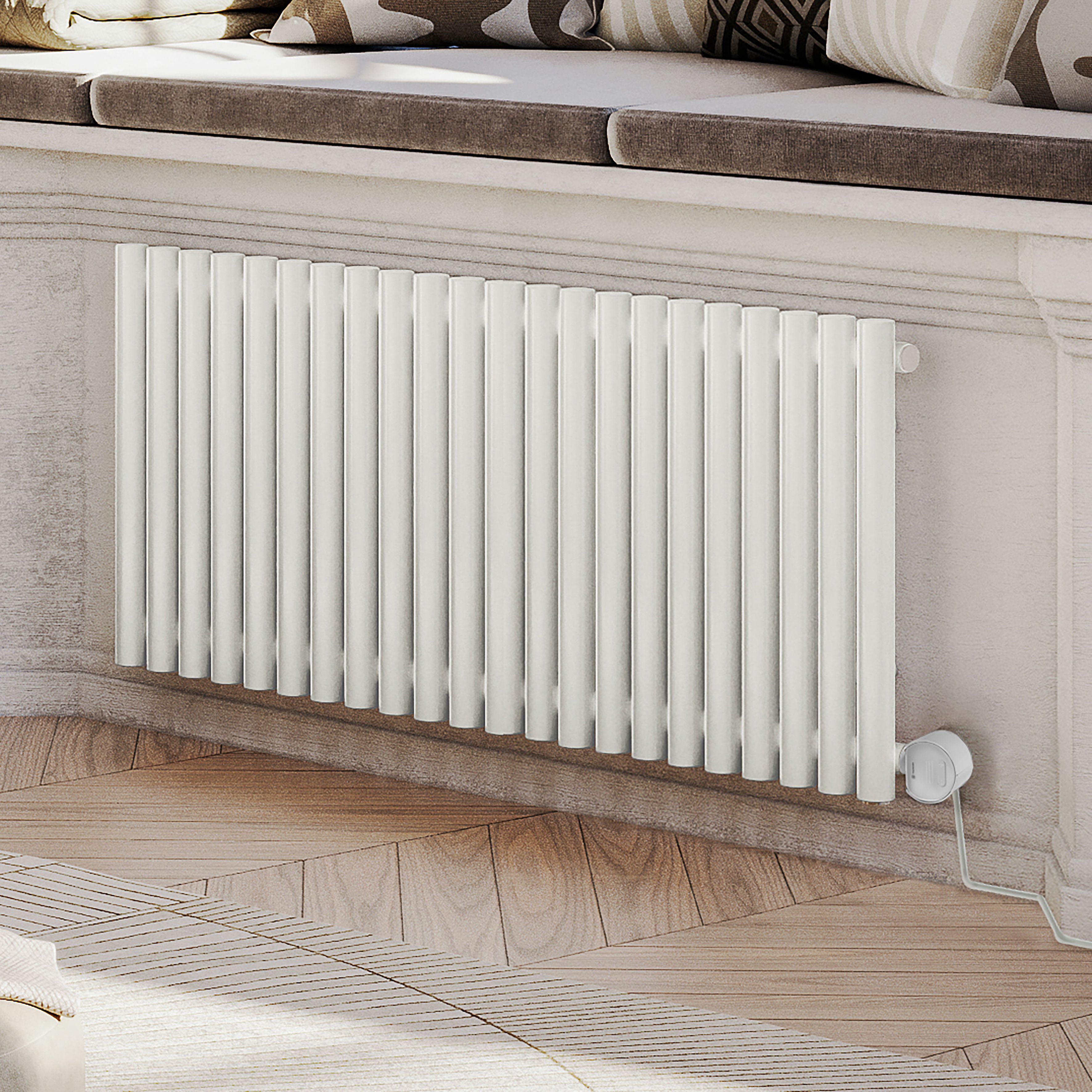 Terma 230V 1kW White Smart Horizontal Oil-filled radiator (H) 580mm x (W) 1195mm