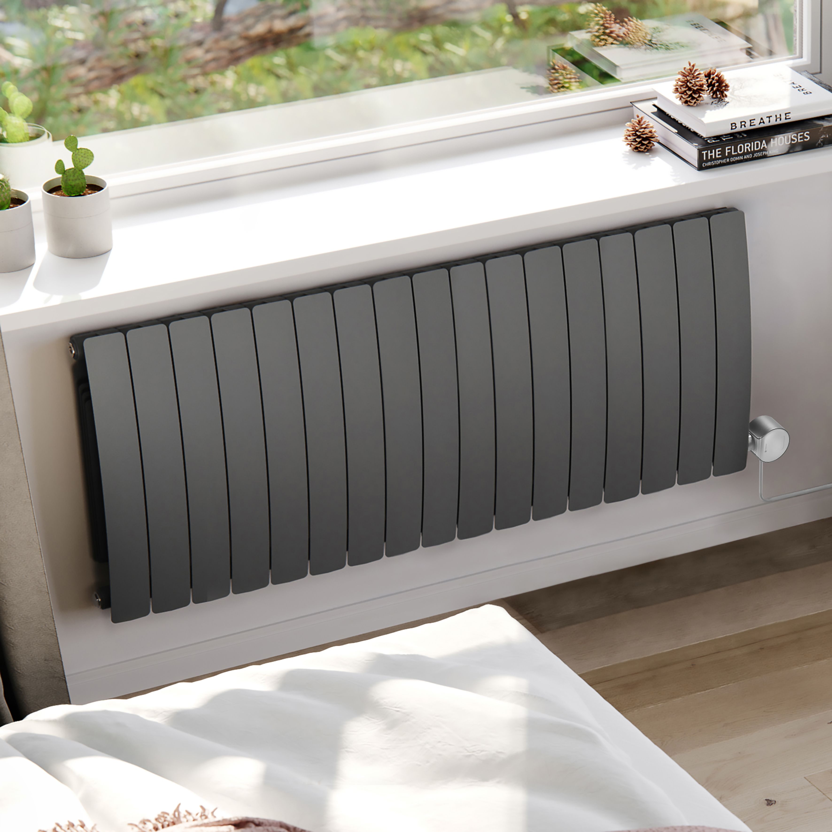 Terma 230V 2kW Graphite Smart Horizontal Oil-filled radiator (H) 590mm ...