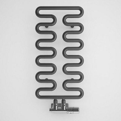 Terma Aire Modern grey Towel warmer (W)300mm x (H)621mm