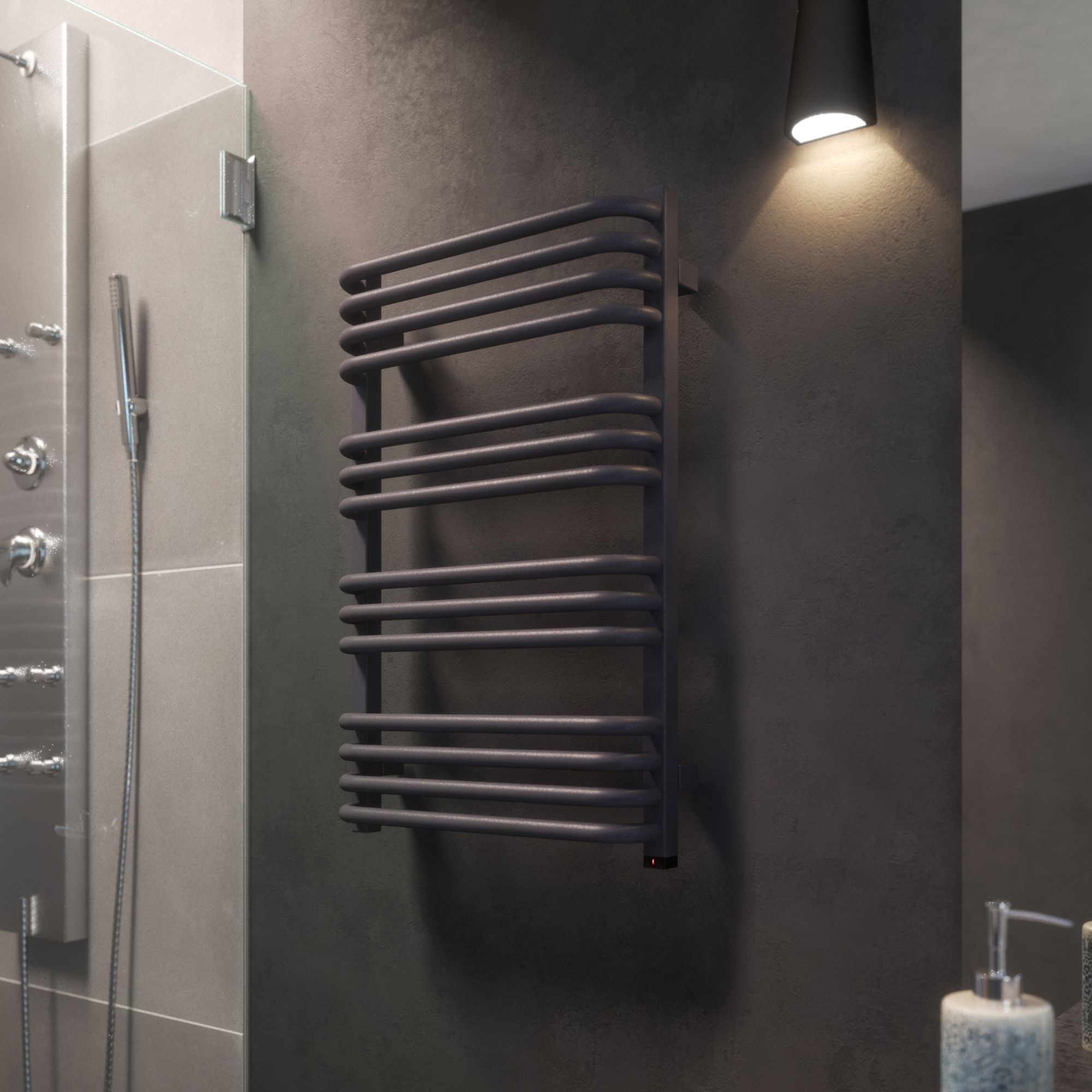 Terma Alex ONE Modern grey Towel warmer (W)500mm x (H)760mm