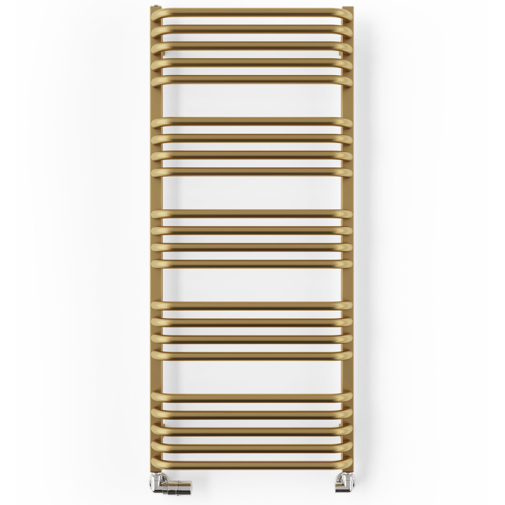 Terma Alex T-Rail Brass effect Flat Towel warmer (W)500mm x (H)1140mm
