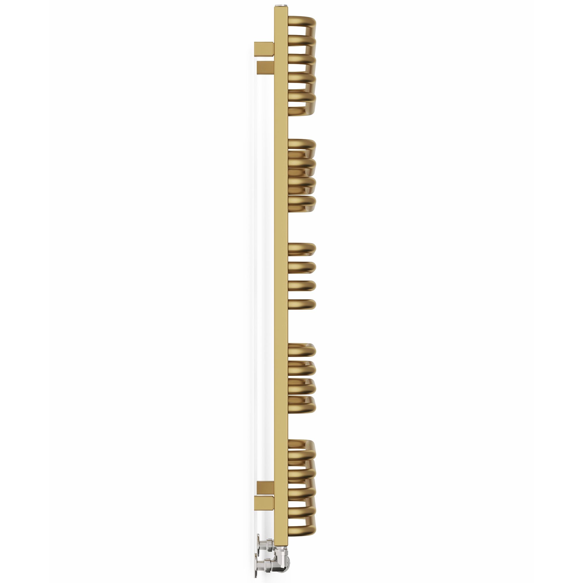 Terma Alex T-Rail Brass effect Flat Towel warmer (W)500mm x (H)1140mm