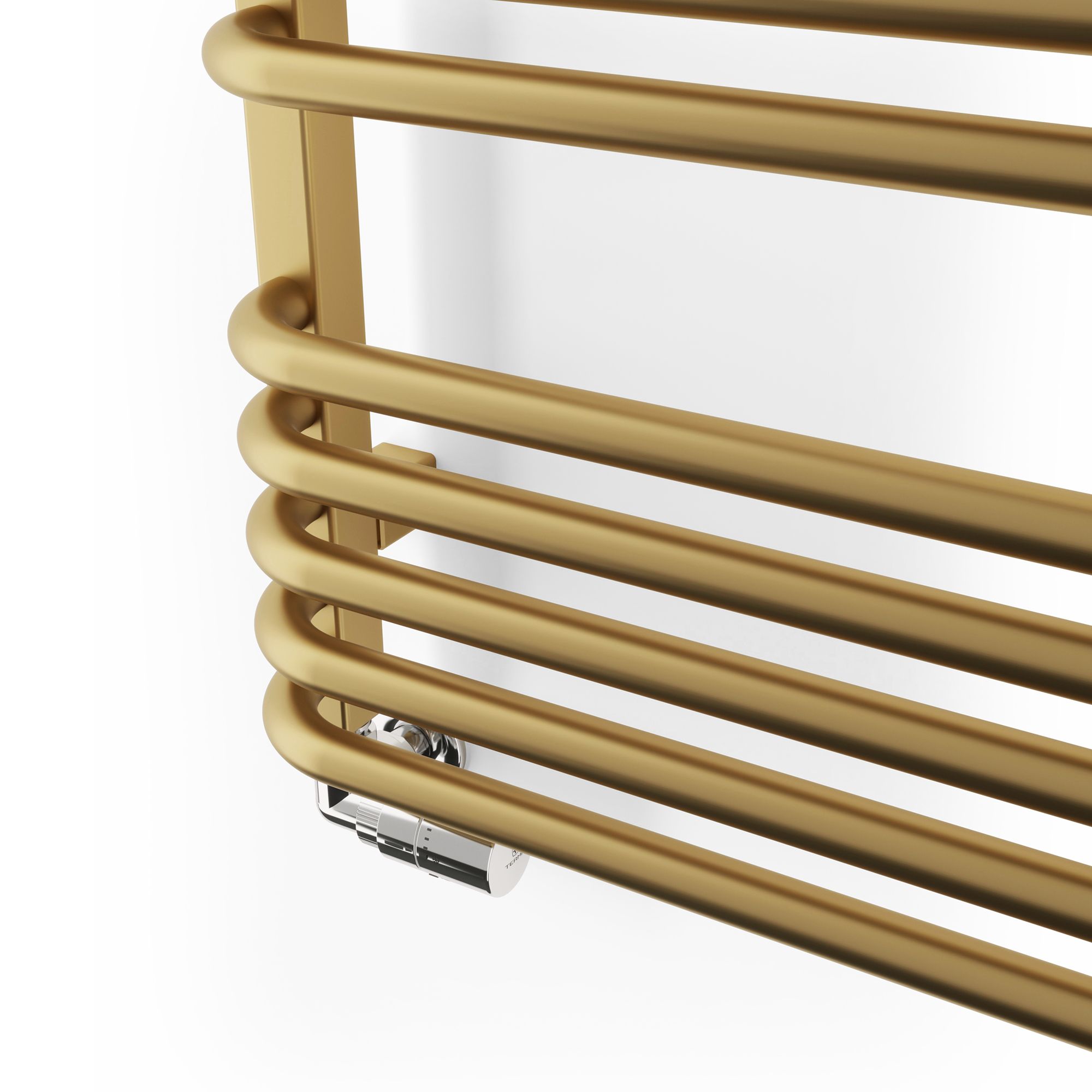 Terma Alex T-Rail Brass effect Flat Towel warmer (W)500mm x (H)1140mm