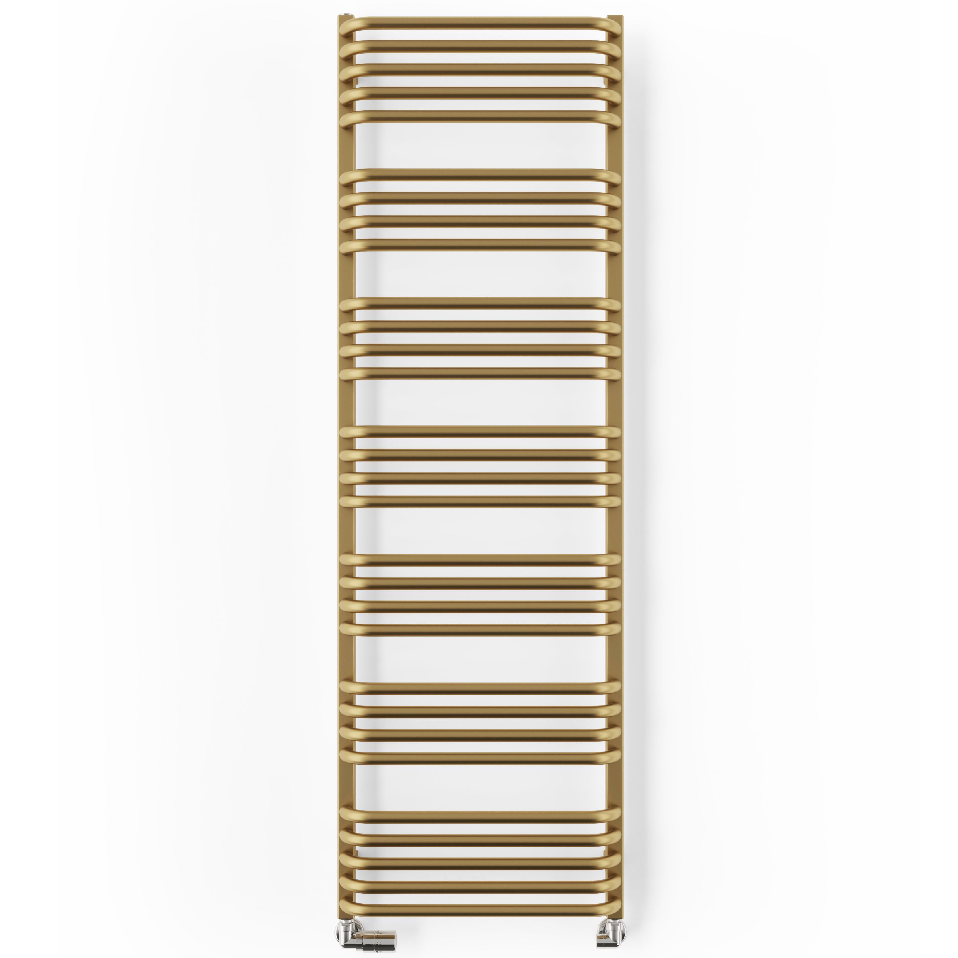 Terma Alex T-Rail Brass effect Flat Towel warmer (W)500mm x (H)1580mm