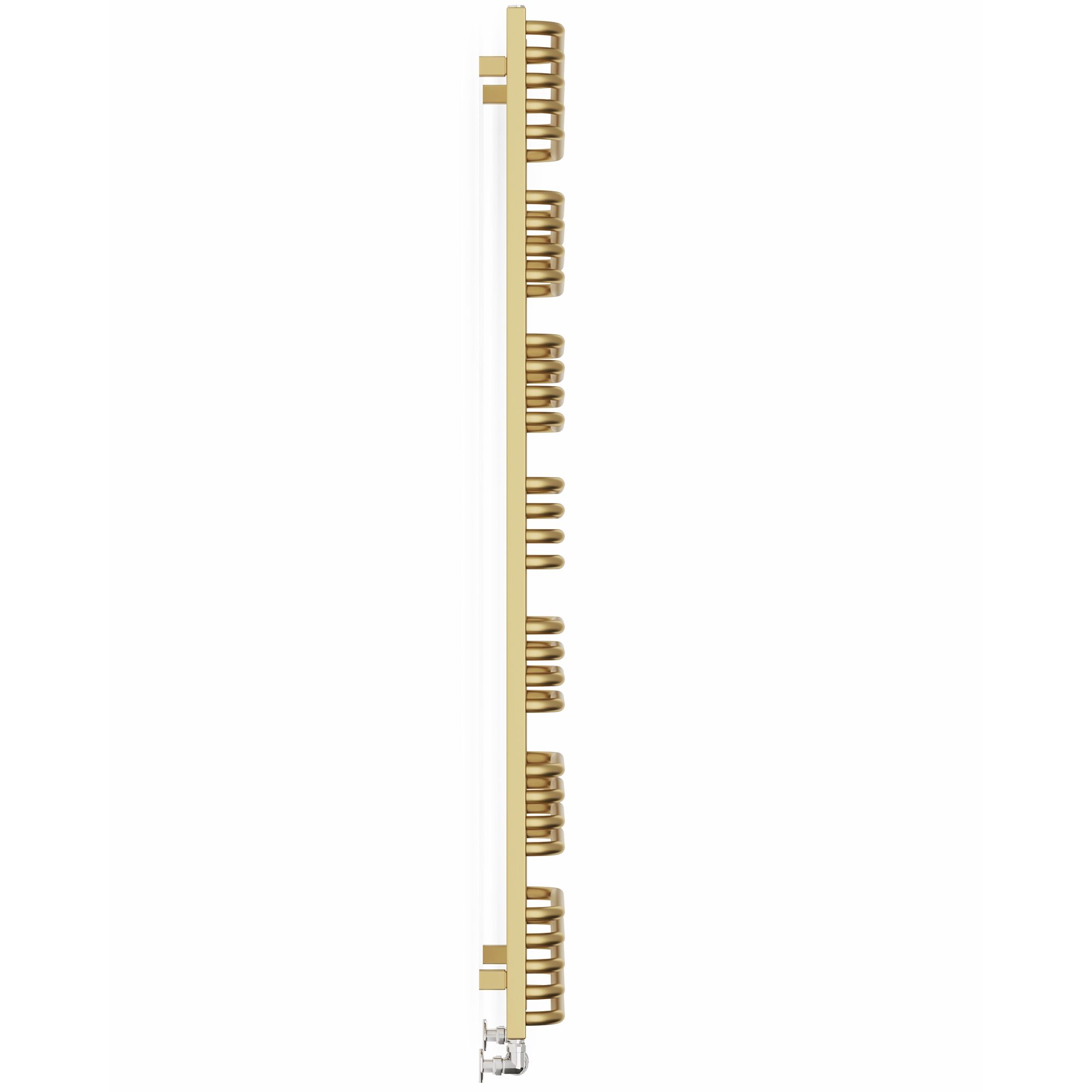 Terma Alex T-Rail Brass effect Flat Towel warmer (W)500mm x (H)1580mm