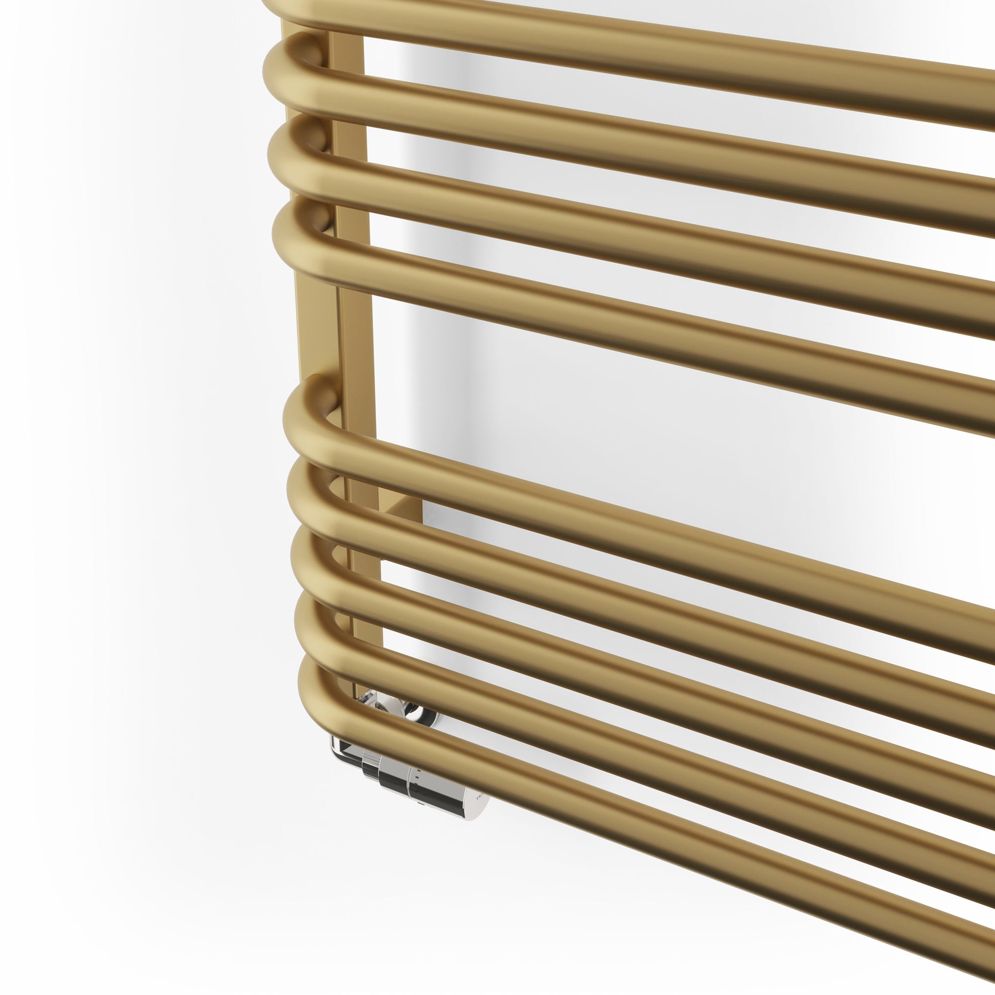 Terma Alex T-Rail Brass effect Flat Towel warmer (W)500mm x (H)1580mm
