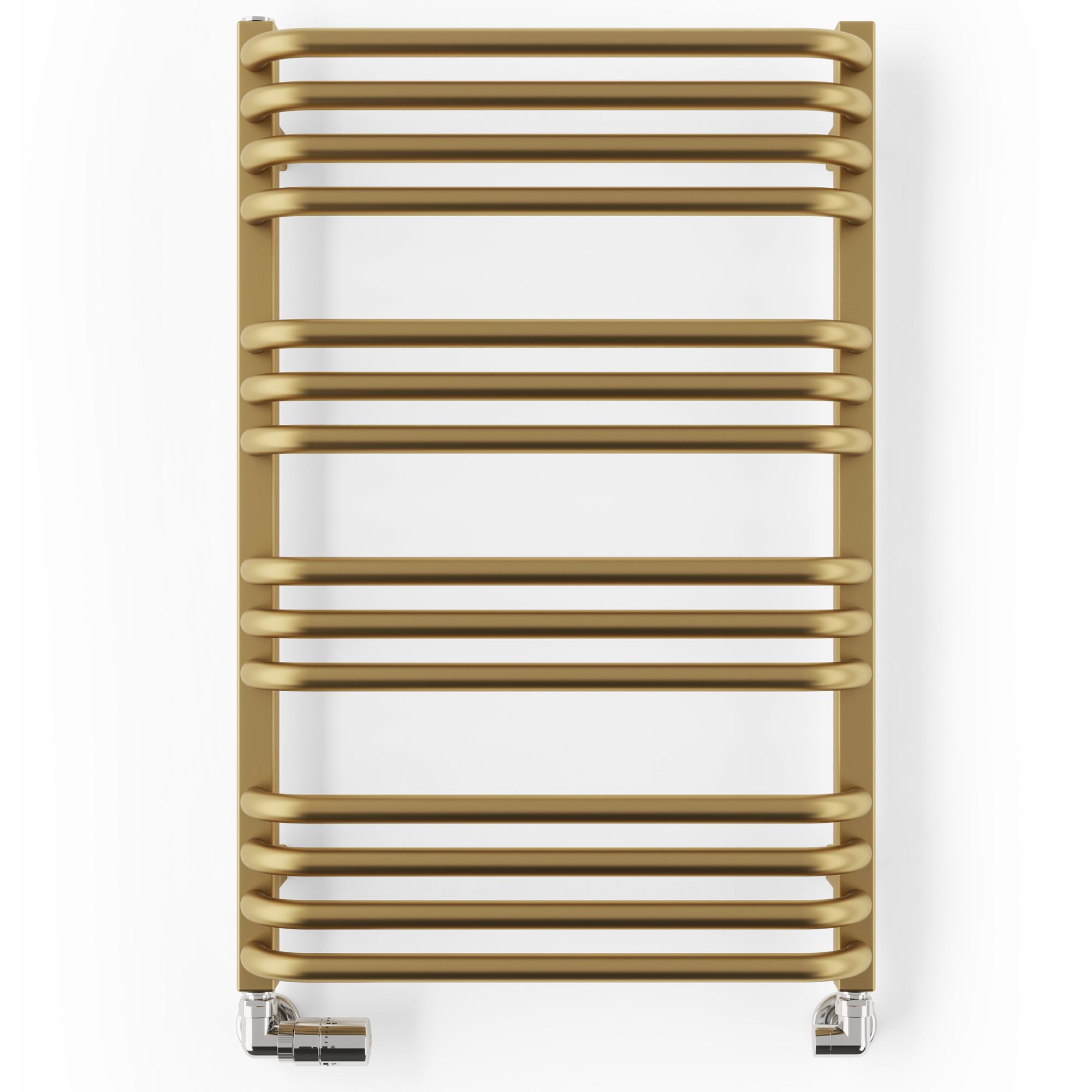 Terma Alex T-Rail Brass effect Flat Towel warmer (W)500mm x (H)760mm