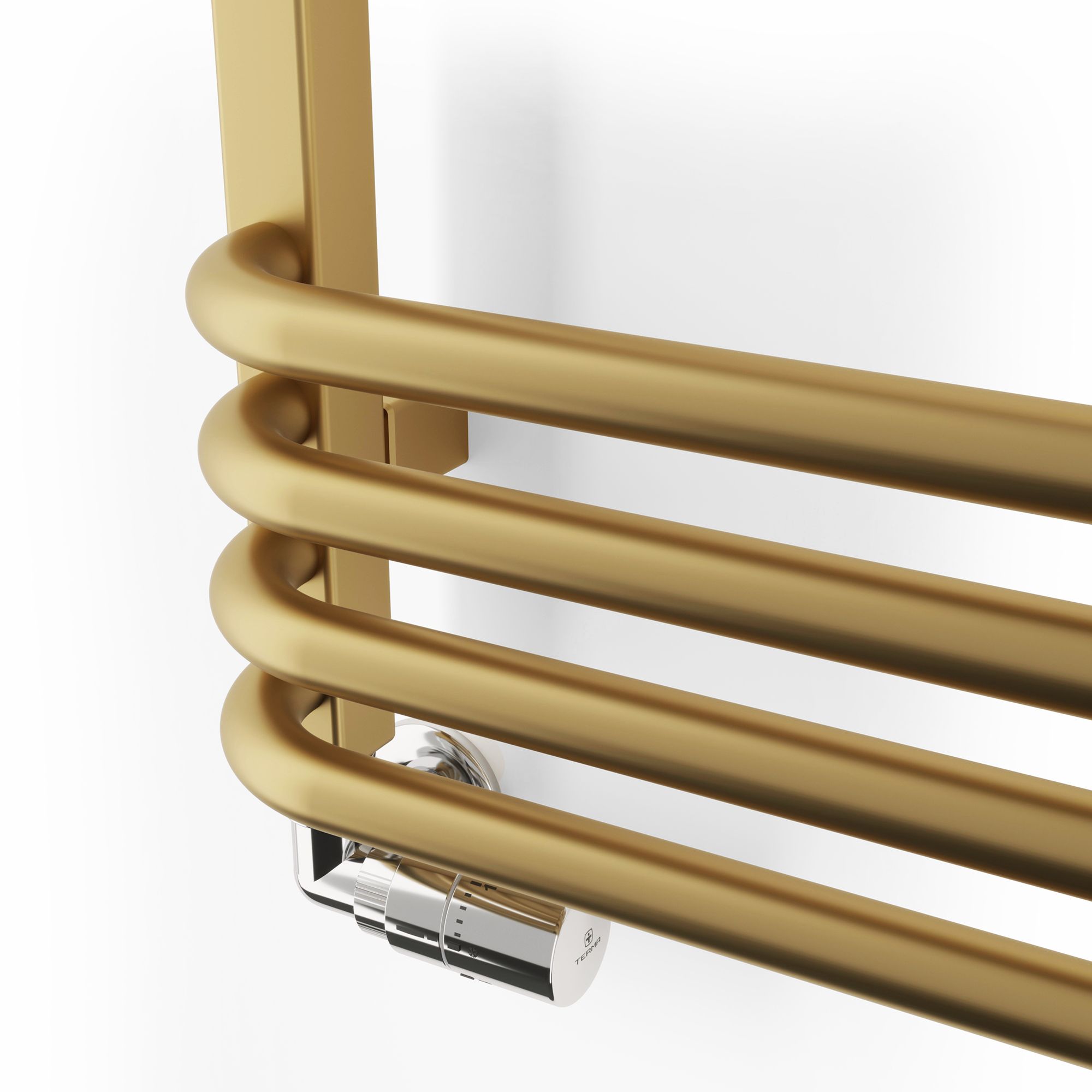 Terma Alex T-Rail Brass effect Flat Towel warmer (W)500mm x (H)760mm