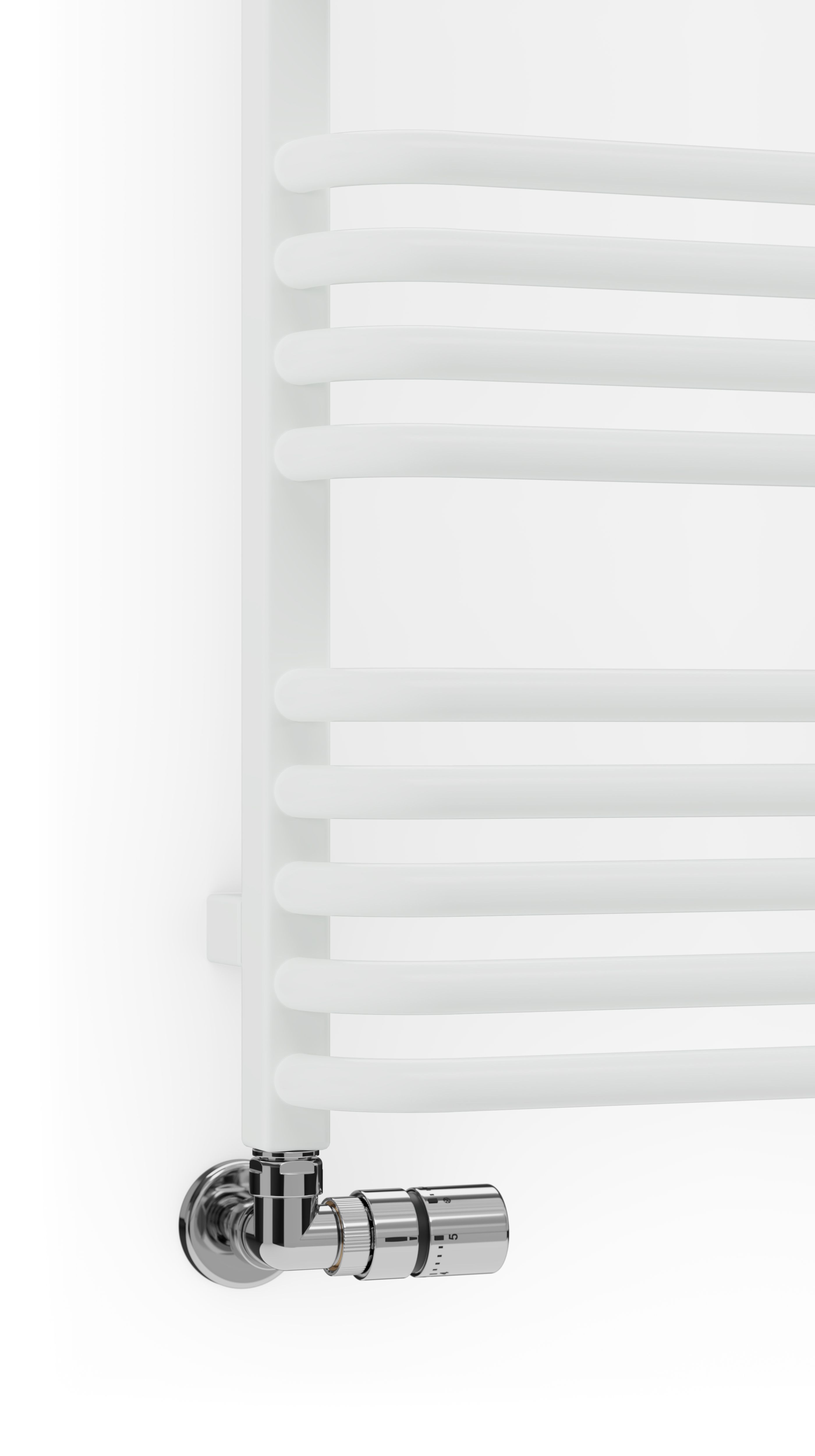 Terma Alex White Towel warmer (W)500mm x (H)1140mm