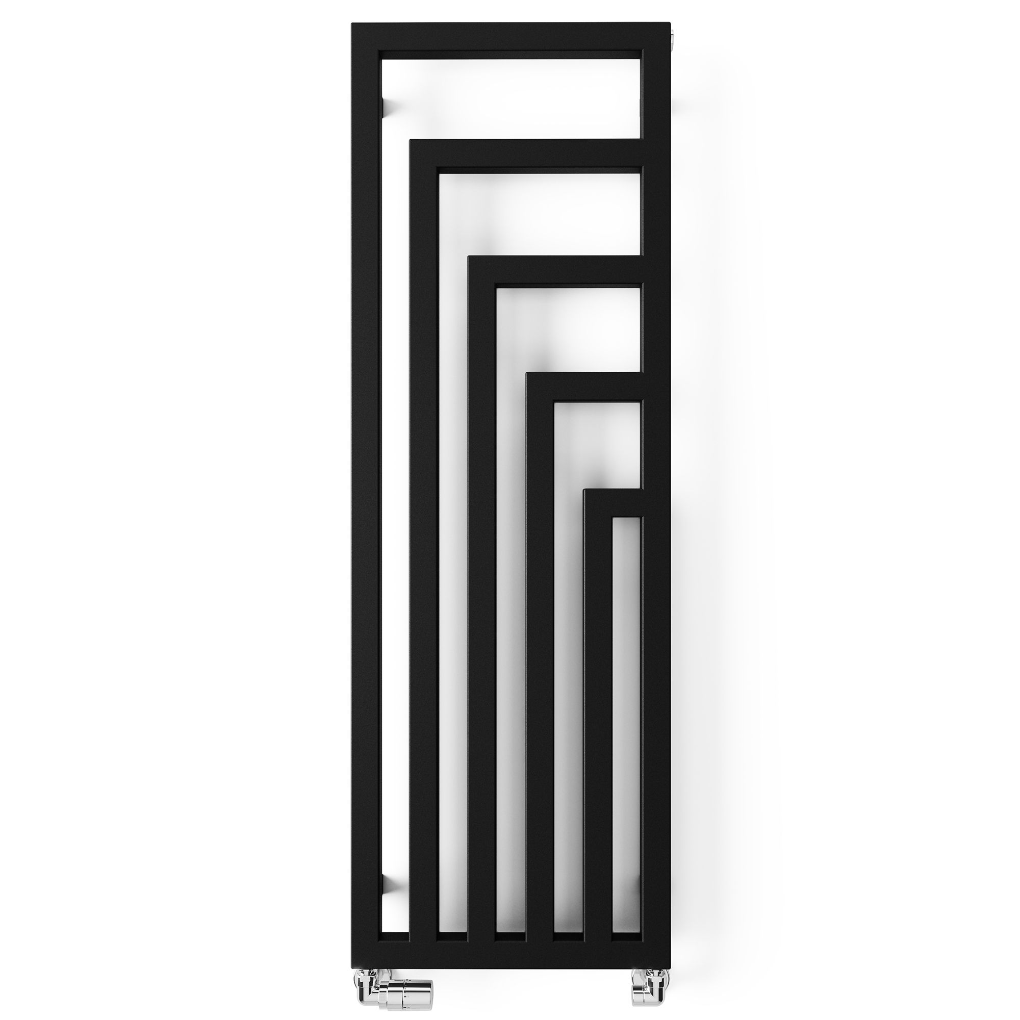 Terma Angus Satin black Vertical Designer Radiator, (W)440mm x (H)1300mm