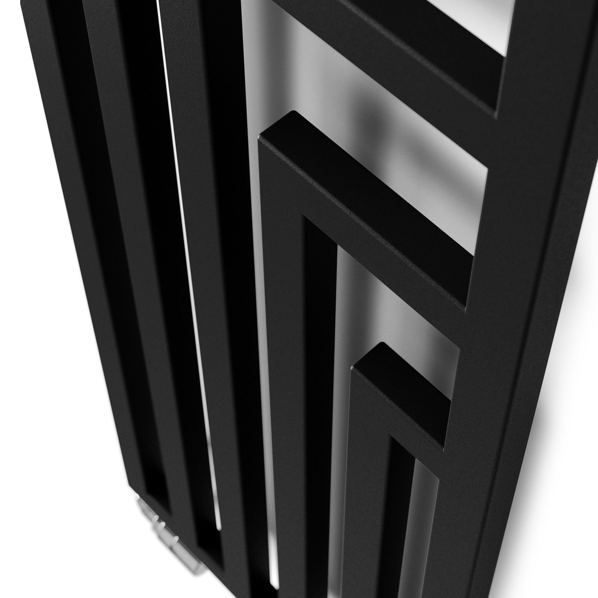 Terma Angus Satin black Vertical Designer Radiator, (W)440mm x (H)1300mm