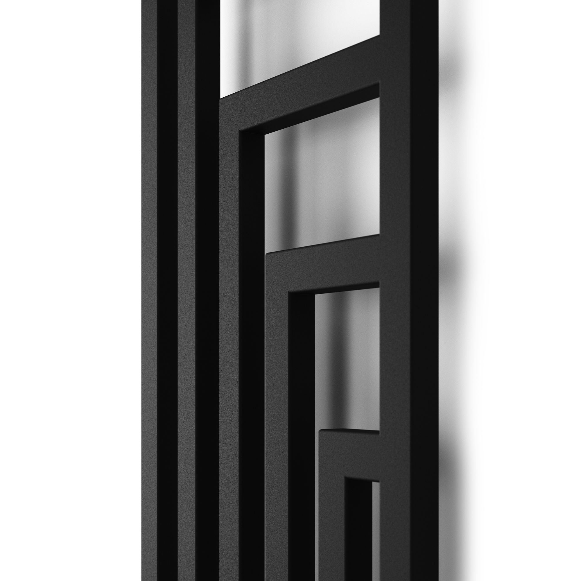 Terma Angus Satin black Vertical Designer Radiator, (W)440mm x (H)1300mm
