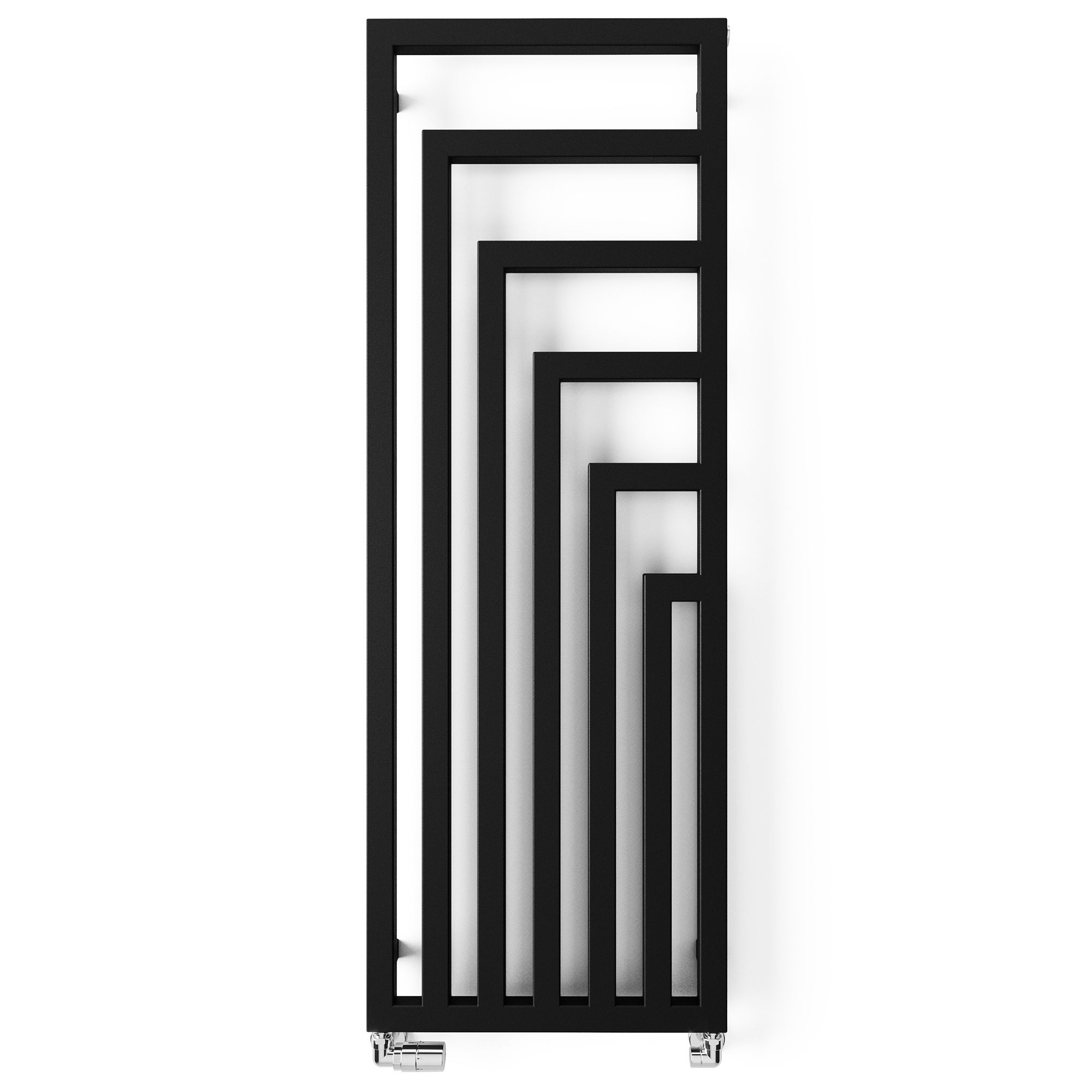 Terma Angus Satin black Vertical Designer Radiator, (W)520mm x (H)1460mm
