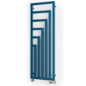 Terma Angus Satin blue Vertical Designer Radiator, (W)520mm x (H)1460mm