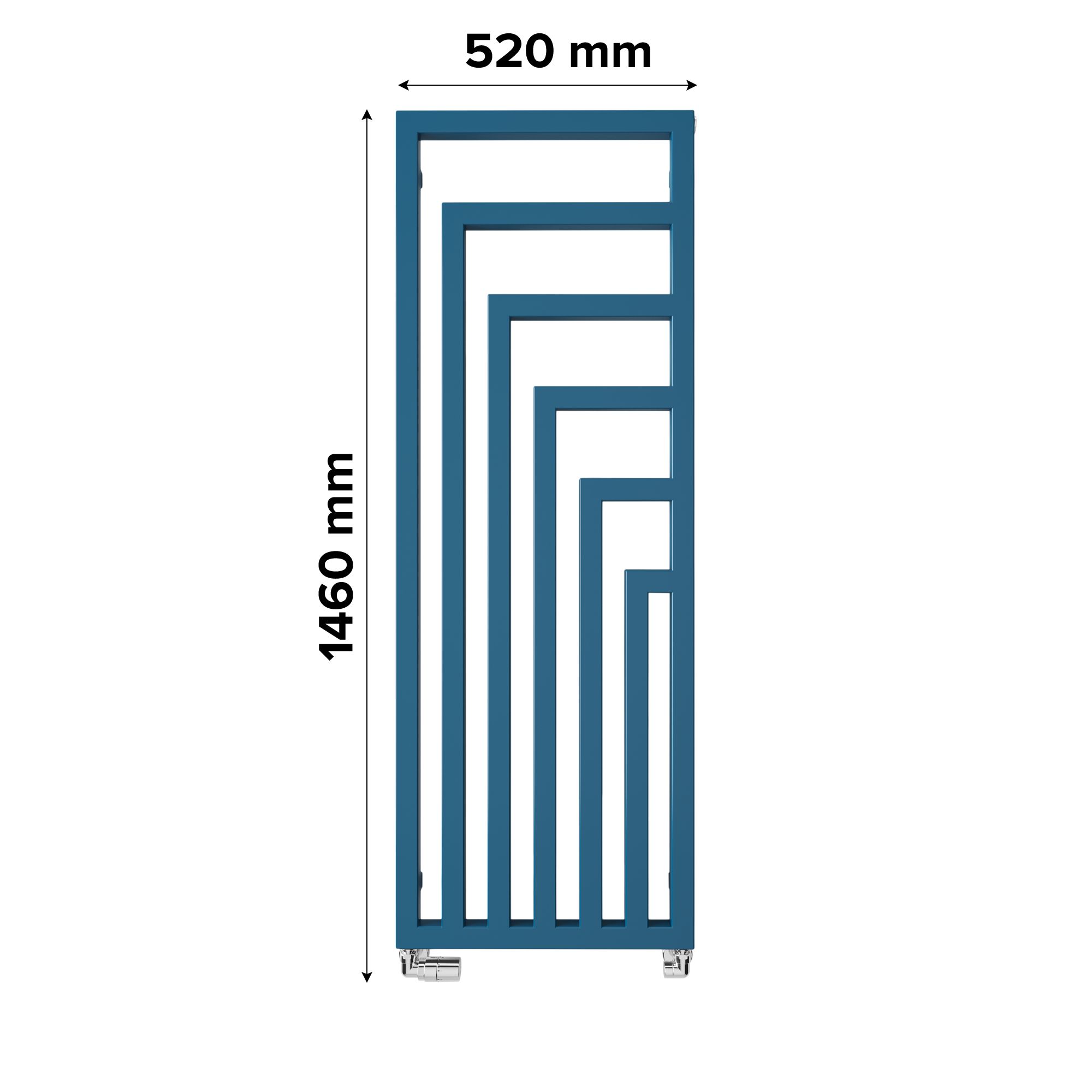 Terma Angus Satin blue Vertical Designer Radiator, (W)520mm x (H)1460mm