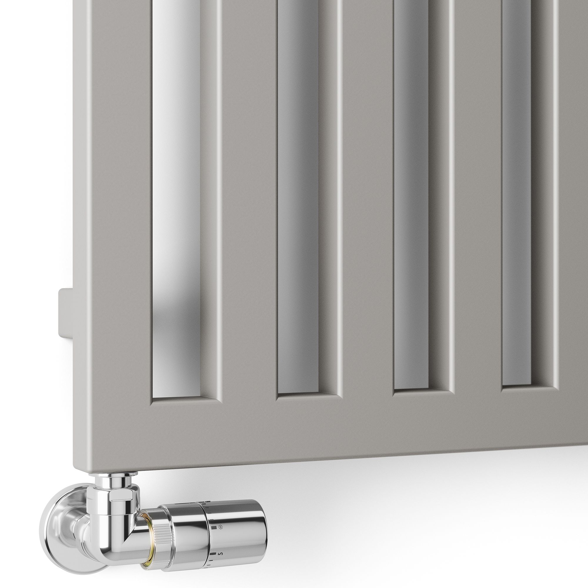 Terma Angus Satin silver effect Vertical Designer Radiator, (W)520mm x (H)1460mm