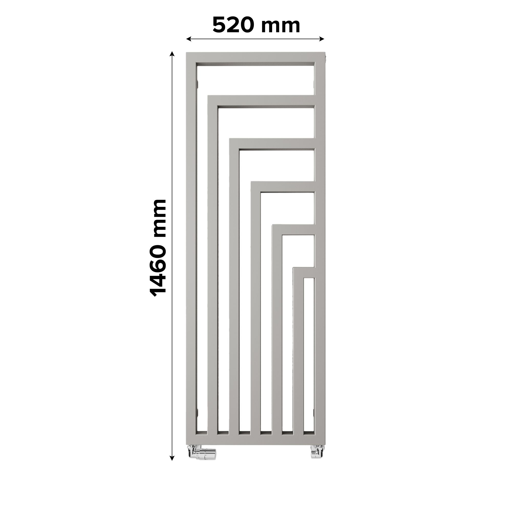 Terma Angus Satin silver effect Vertical Designer Radiator, (W)520mm x (H)1460mm