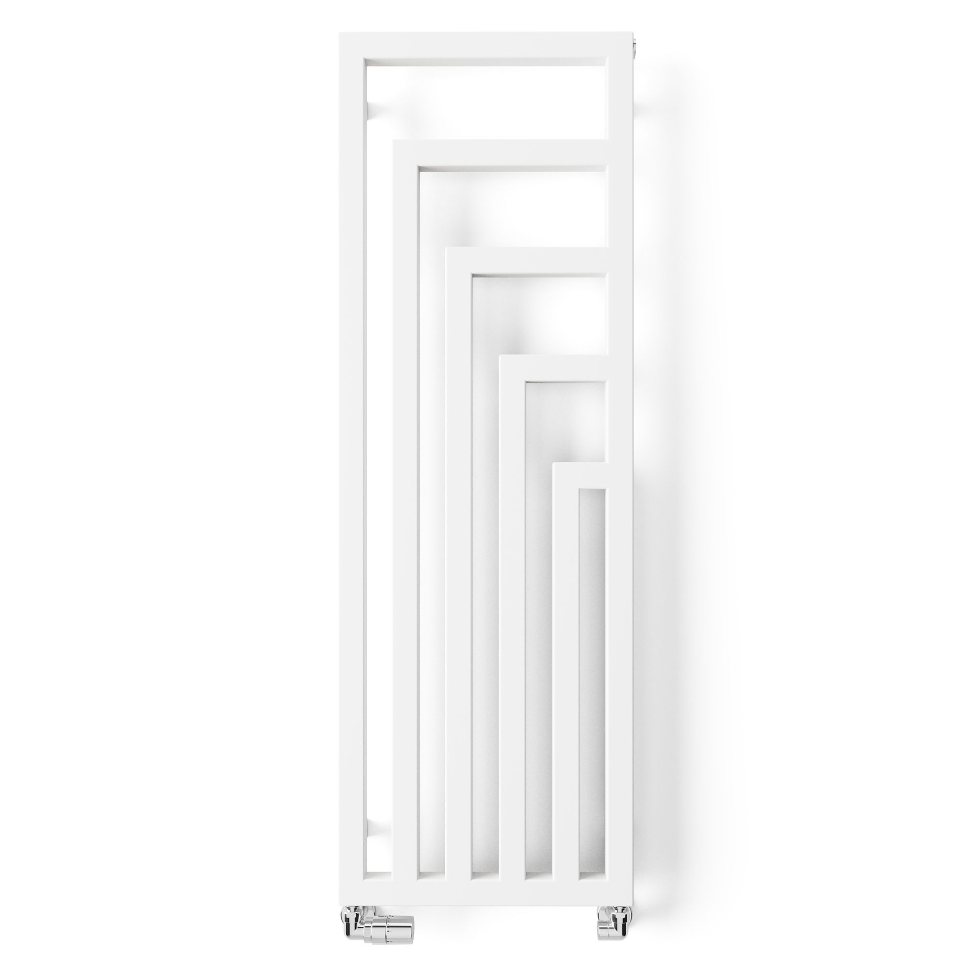 Terma Angus Satin white Vertical Designer Radiator, (W)440mm x (H)1300mm