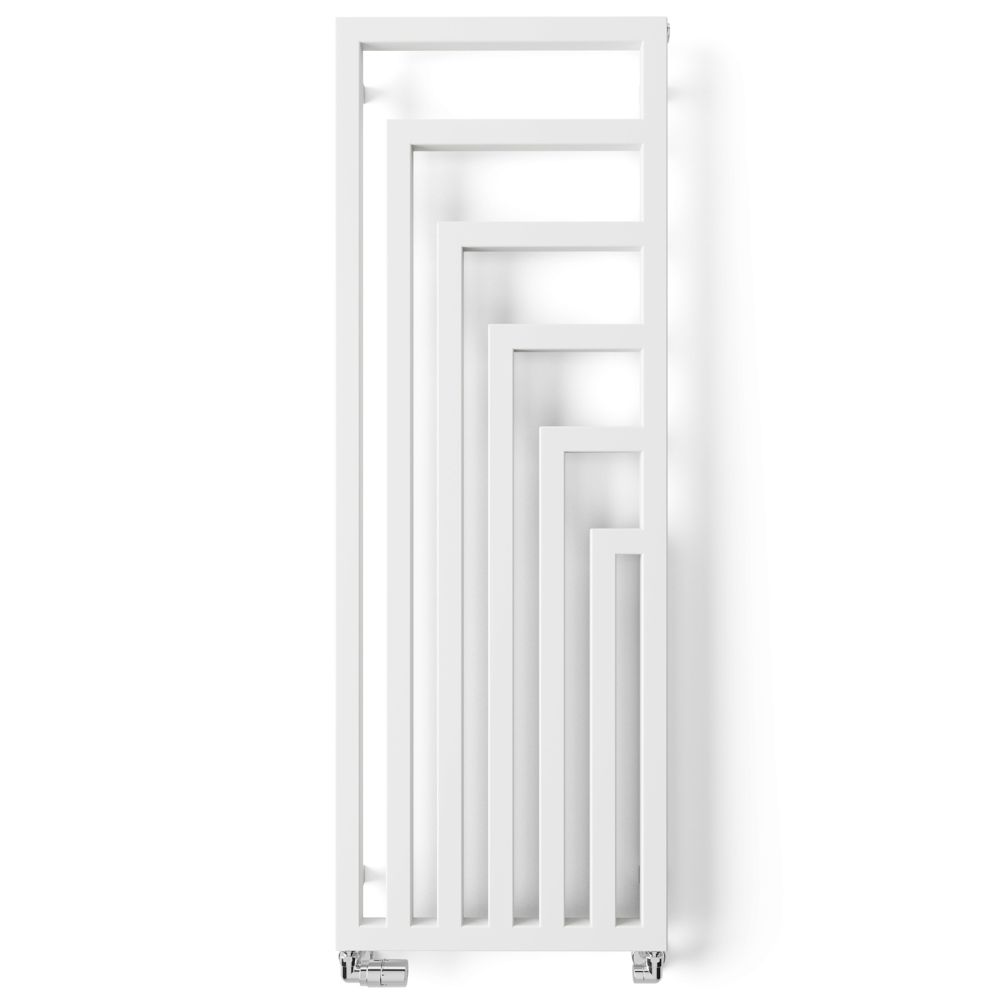 Terma Angus Satin white Vertical Designer Radiator, (W)520mm x (H)1460mm
