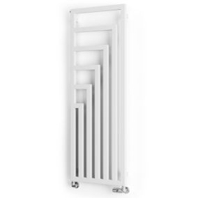 Terma Angus Satin white Vertical Designer Radiator, (W)520mm x (H)1460mm