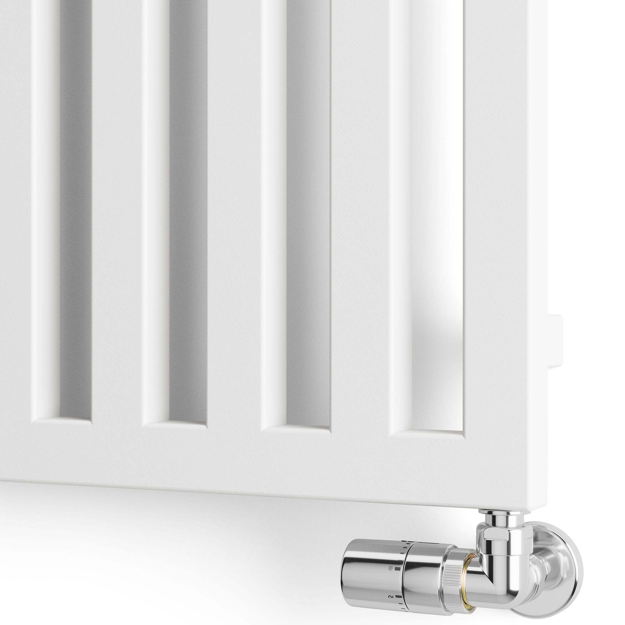 Terma Angus Satin white Vertical Designer Radiator, (W)520mm x (H)1460mm