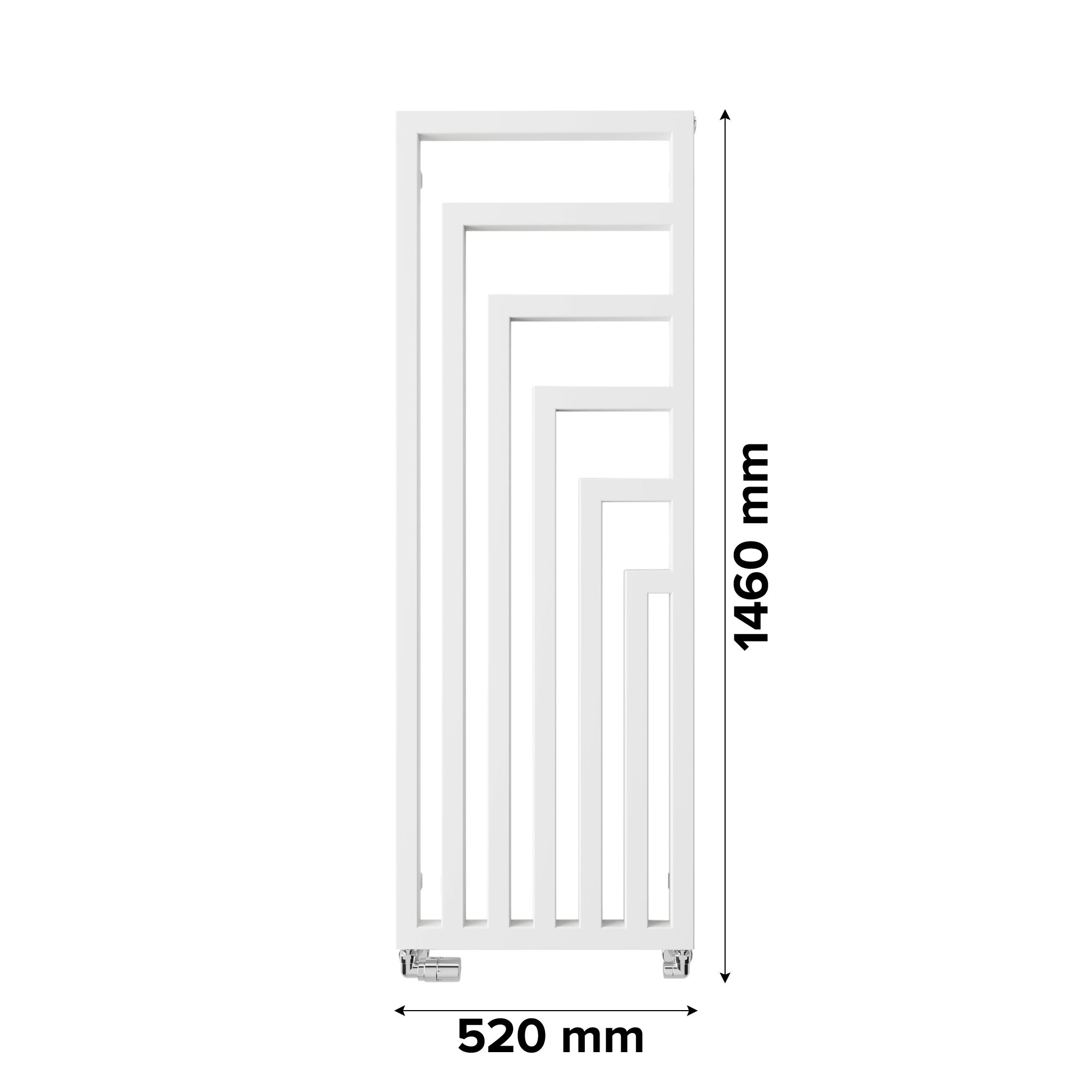 Terma Angus Satin white Vertical Designer Radiator, (W)520mm x (H)1460mm