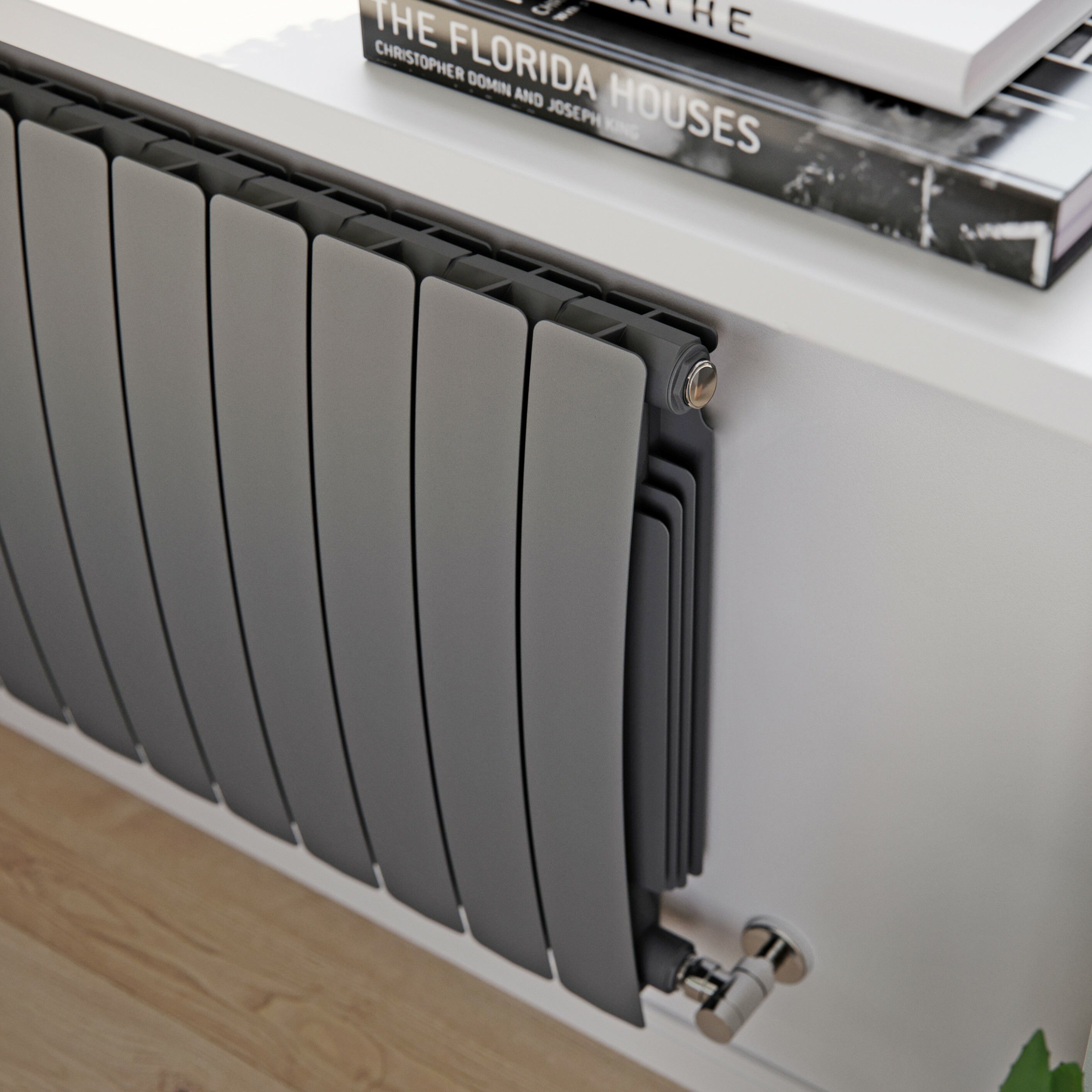 Terma Bergamo Graphite Hydronic Horizontal Designer 3842BTU Radiator, (W)800mm x (H)590mm