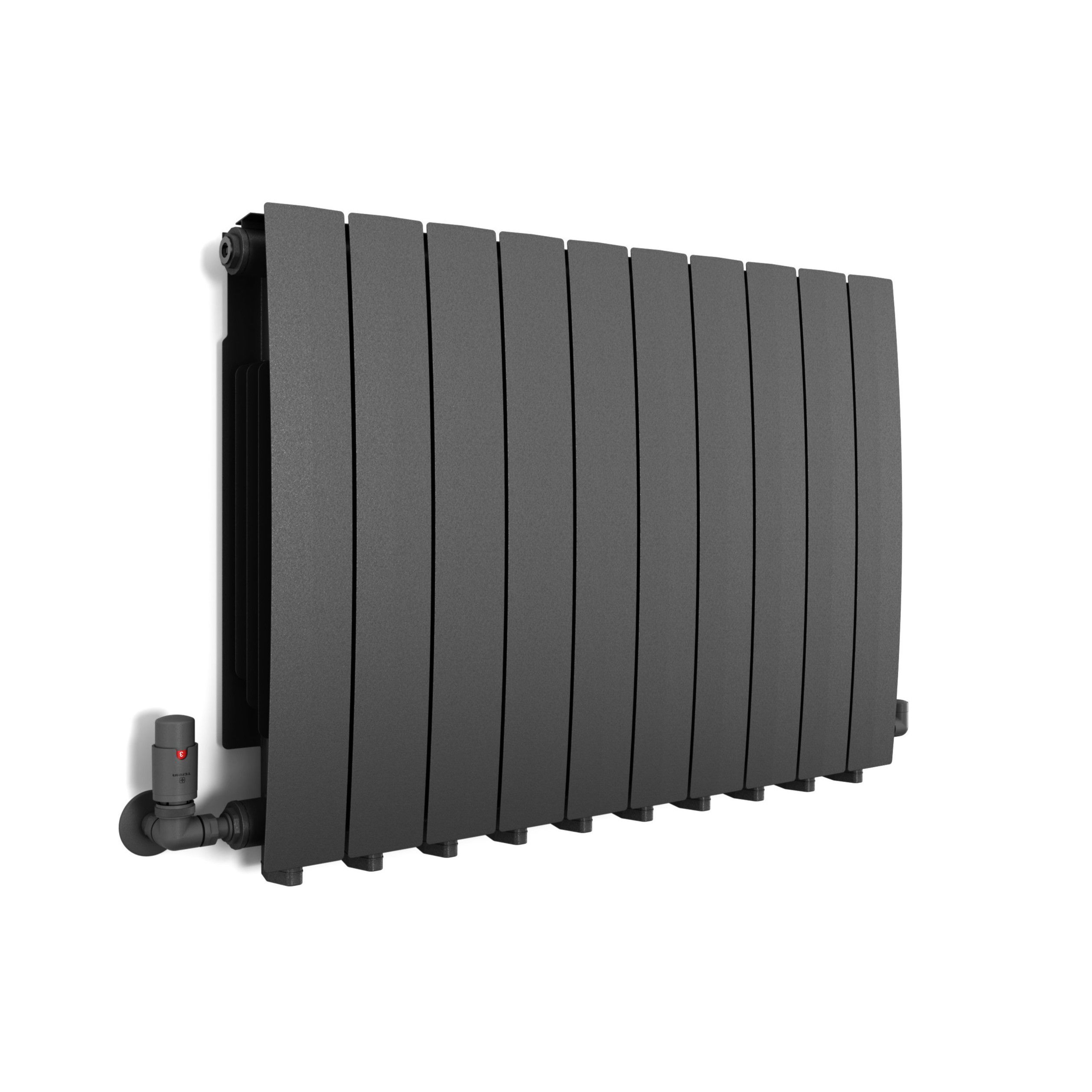 Terma Bergamo Graphite Hydronic Horizontal Designer 3842BTU Radiator, (W)800mm x (H)590mm