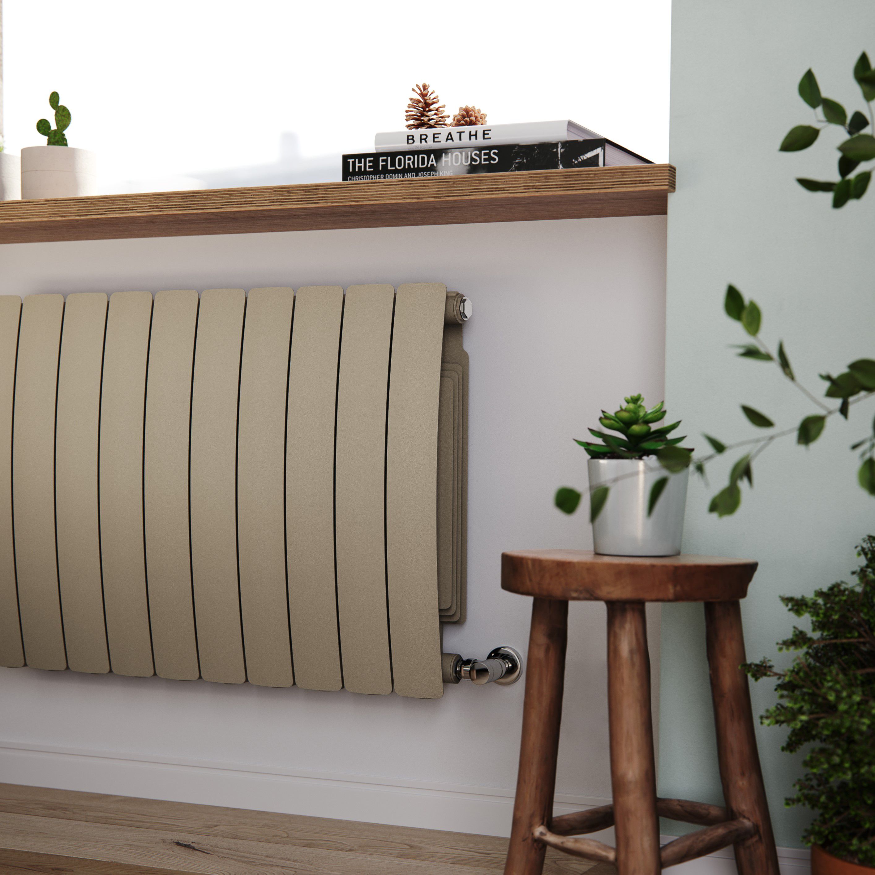 Terma Bergamo Quartz Mocha Hydronic Horizontal Designer 4995BTU Radiator, (W)1040mm x (H)590mm