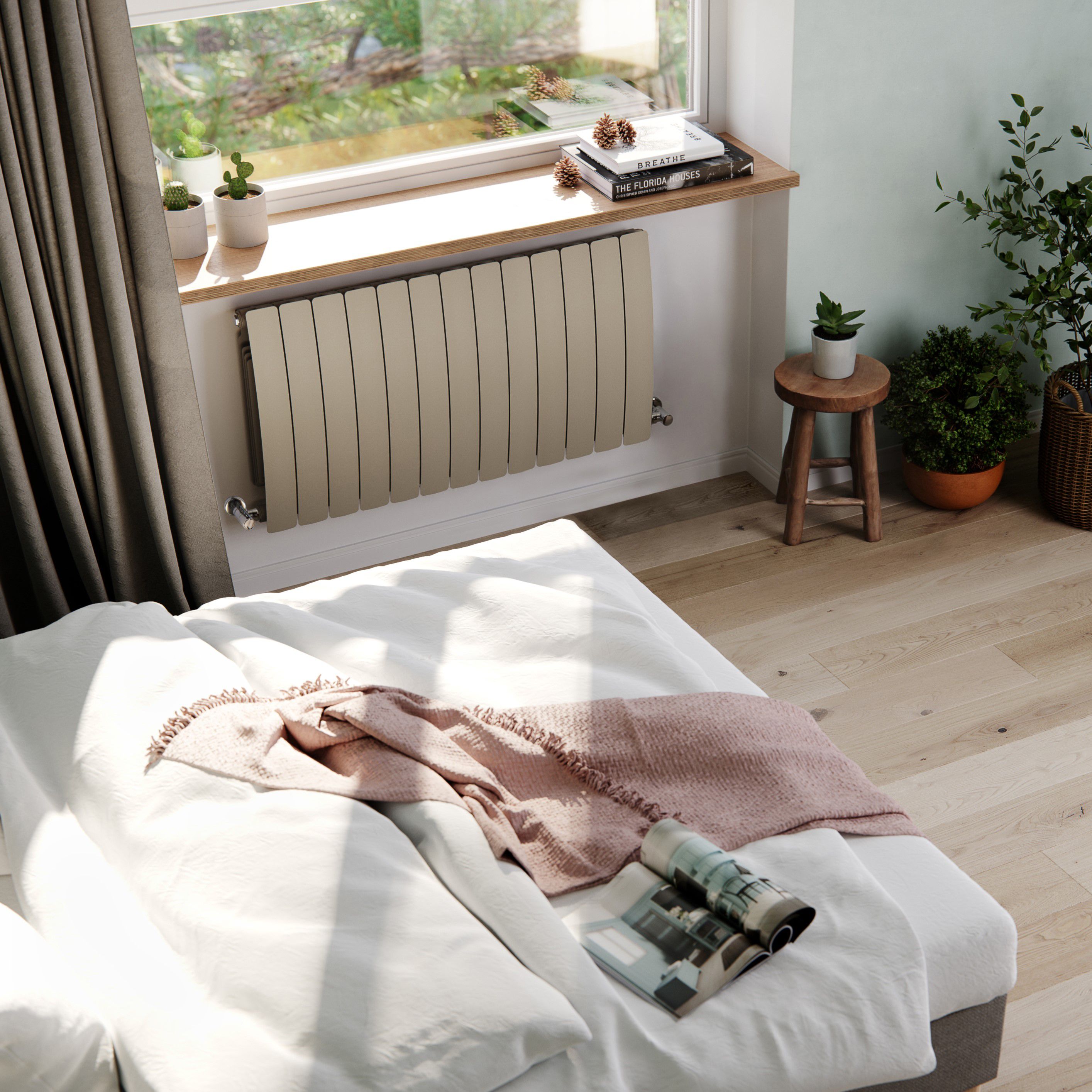 Terma Bergamo Quartz Mocha Hydronic Horizontal Designer 4995BTU Radiator, (W)1040mm x (H)590mm