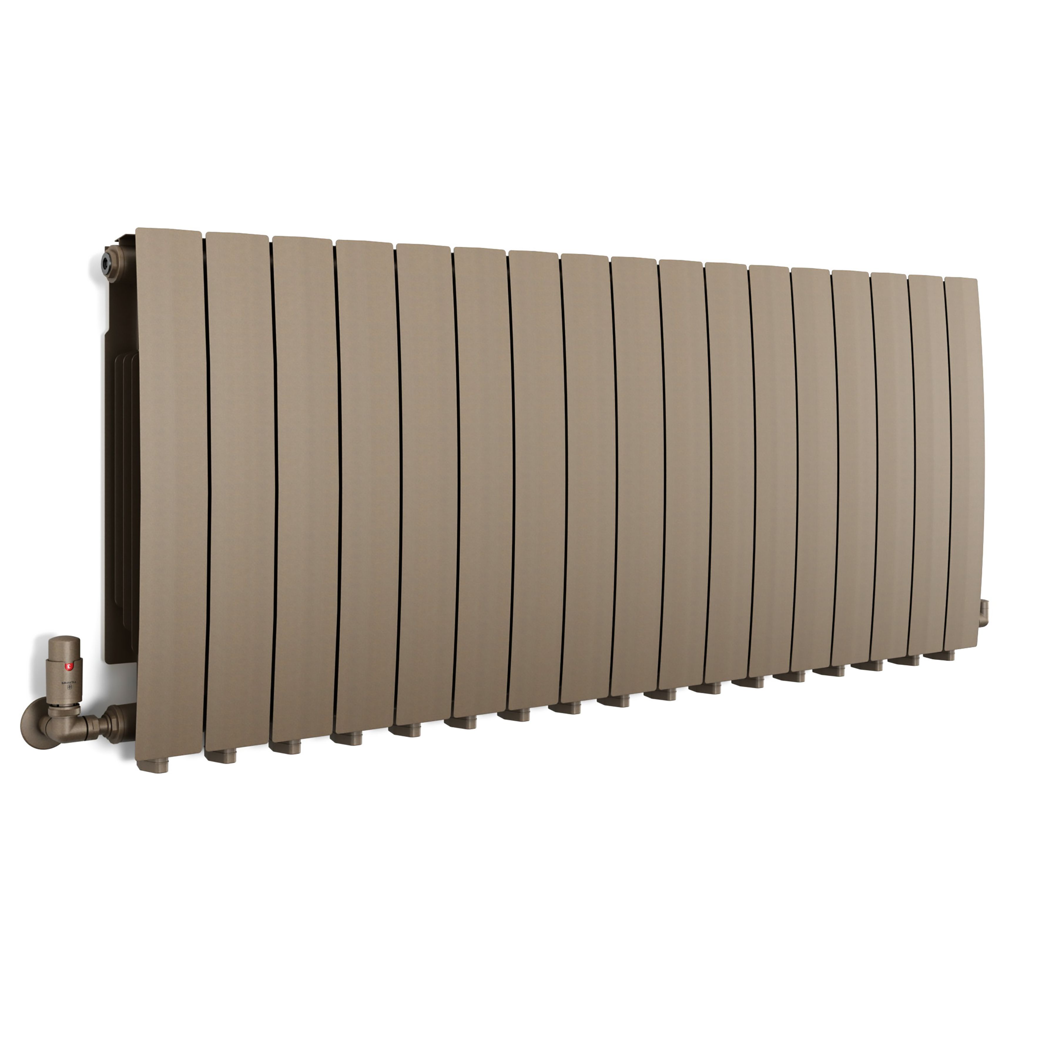 Terma Bergamo Quartz Mocha Hydronic Horizontal Designer 6530BTU Radiator, (W)1360mm x (H)590mm