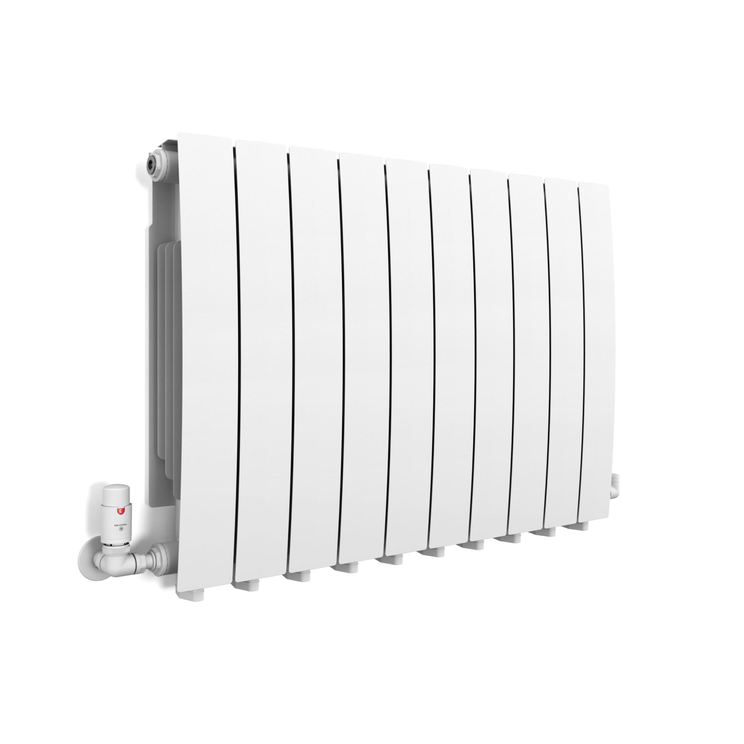 Terma Bergamo White Hydronic Horizontal Designer 3842BTU Radiator, (W)800mm x (H)590mm