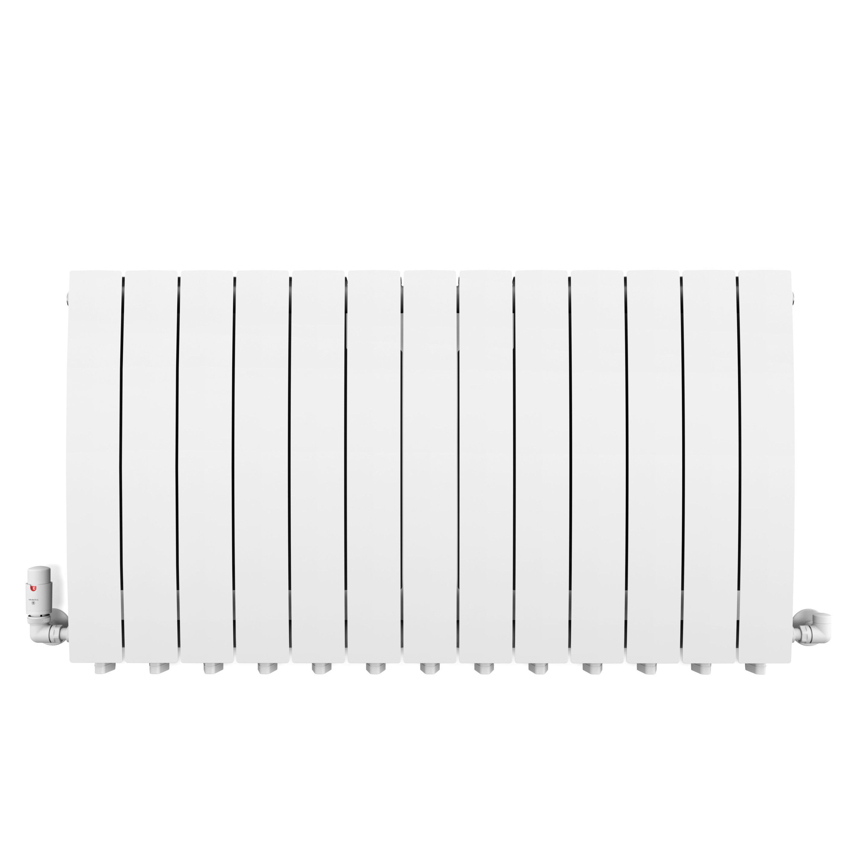 Terma Bergamo White Hydronic Horizontal Designer 4995BTU Radiator, (W)1040mm x (H)590mm