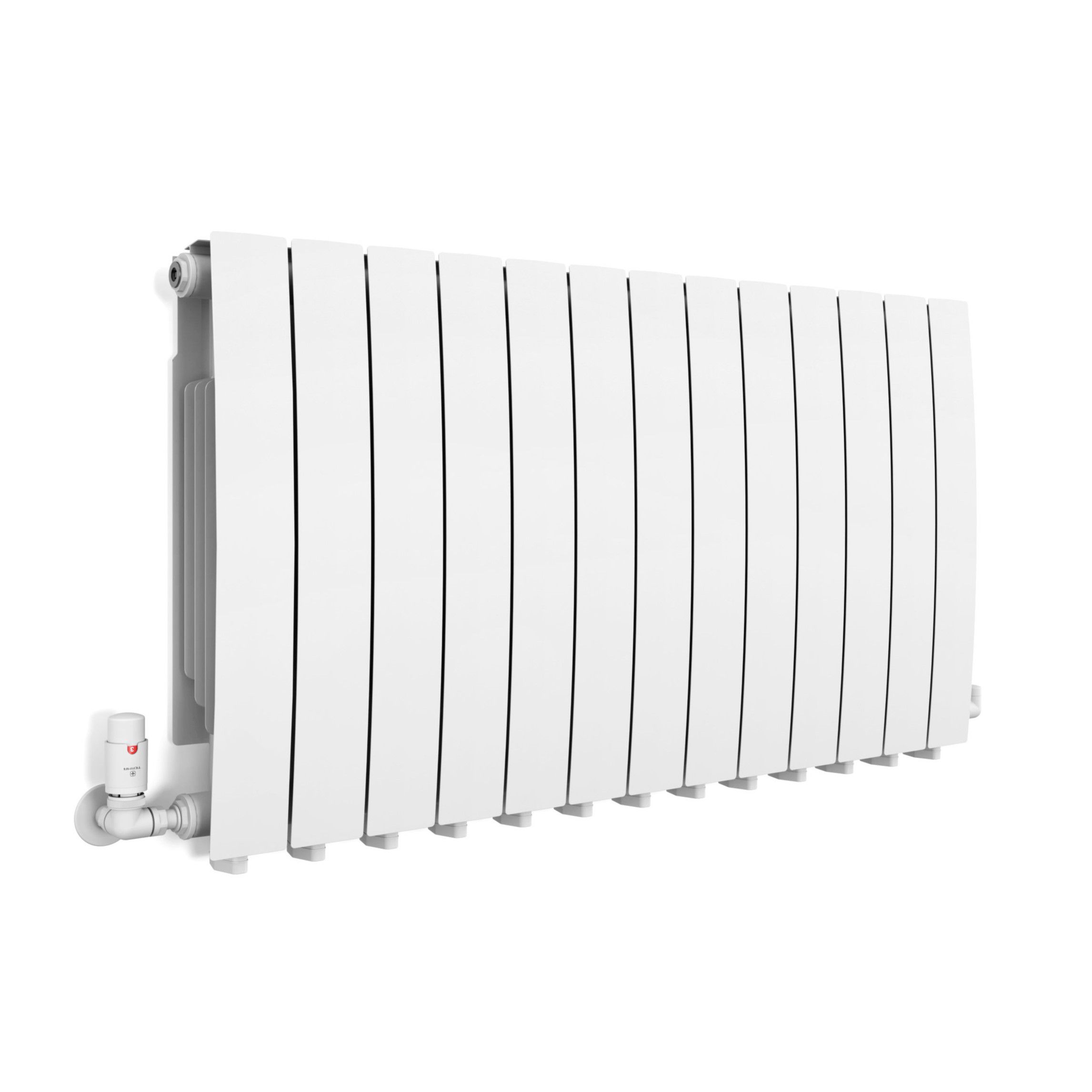 Terma Bergamo White Hydronic Horizontal Designer 4995BTU Radiator, (W)1040mm x (H)590mm