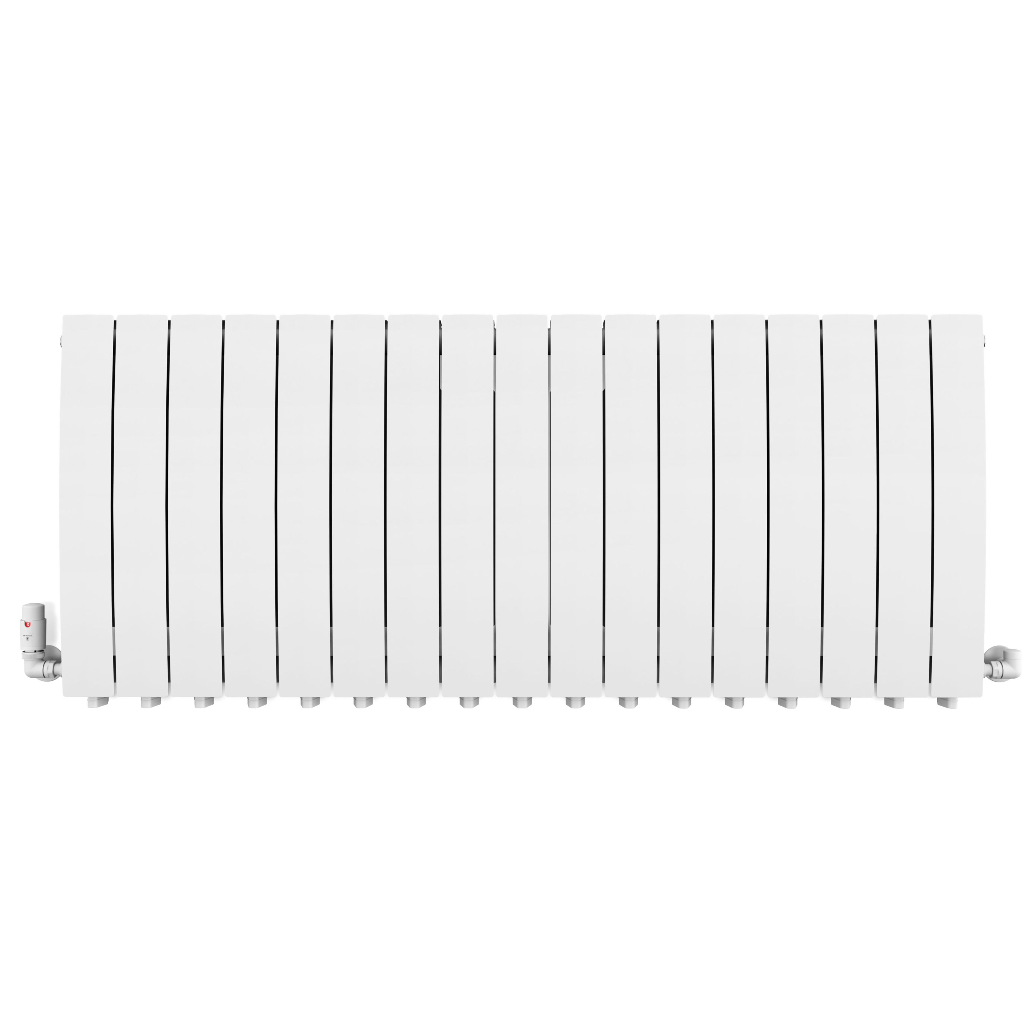 Terma Bergamo White Hydronic Horizontal Designer 6530BTU Radiator, (W)1360mm x (H)590mm