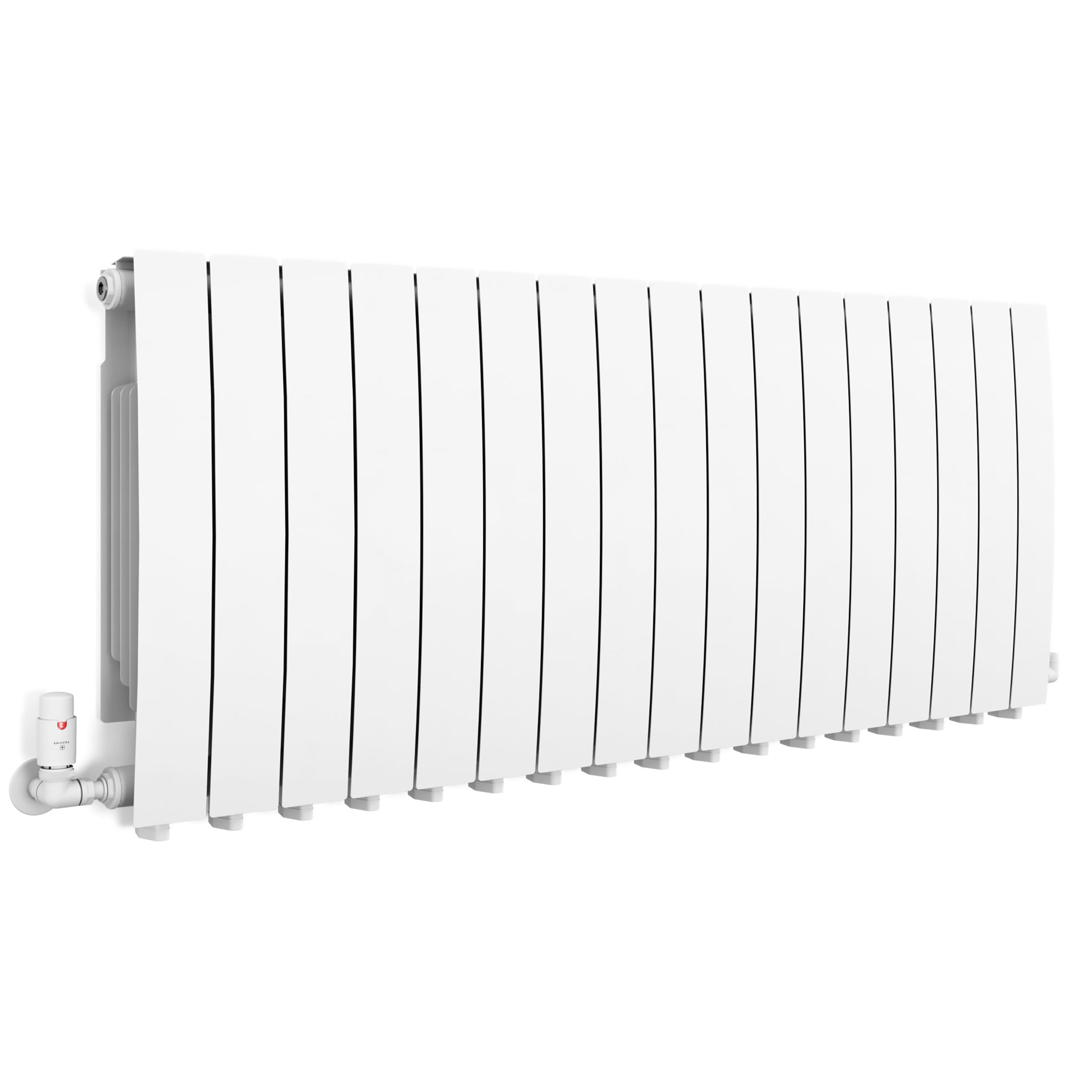 Terma Bergamo White Hydronic Horizontal Designer 6530BTU Radiator, (W)1360mm x (H)590mm