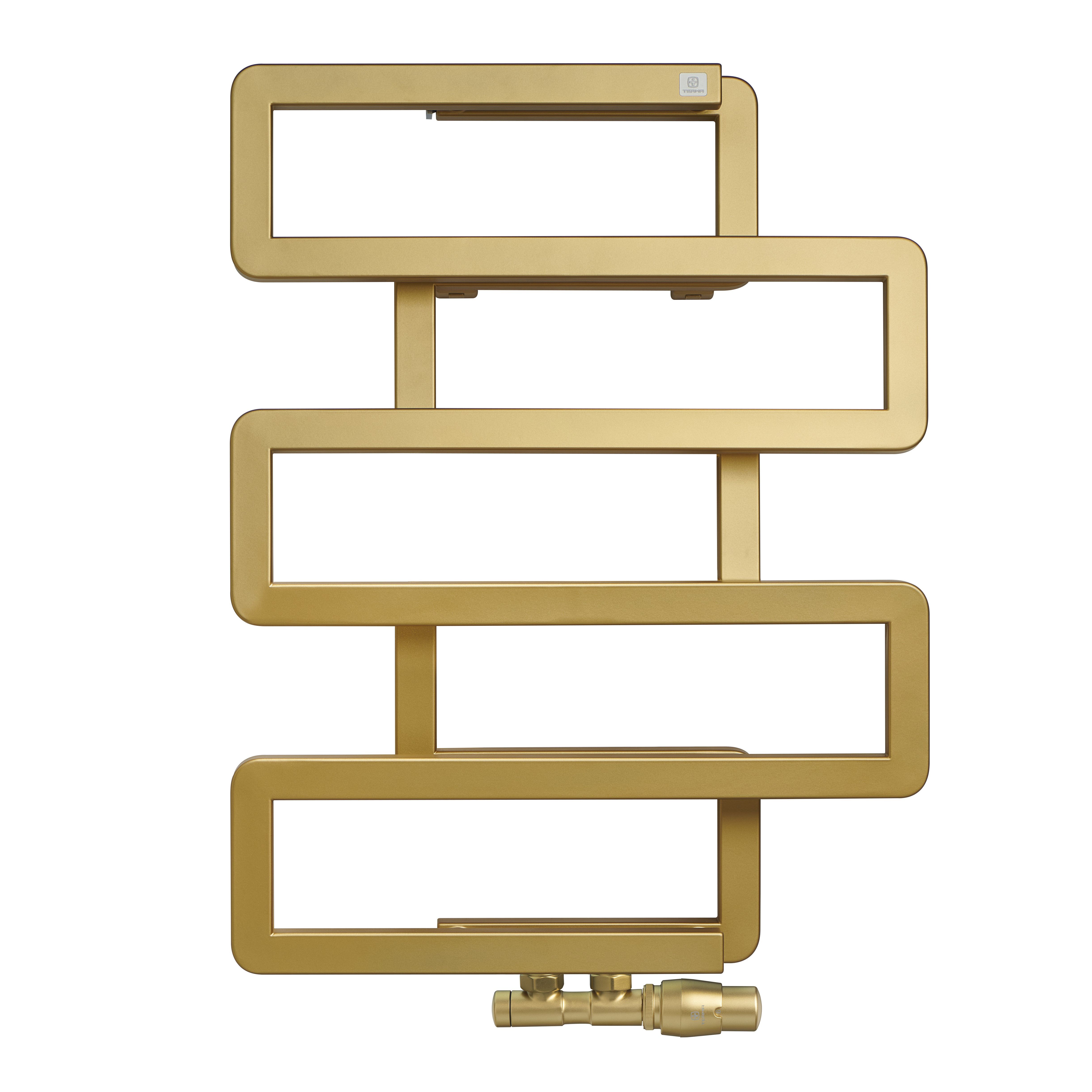 Terma Bookie Brass 1278BTU Vertical Towel radiator (W)500mm x (H)655mm