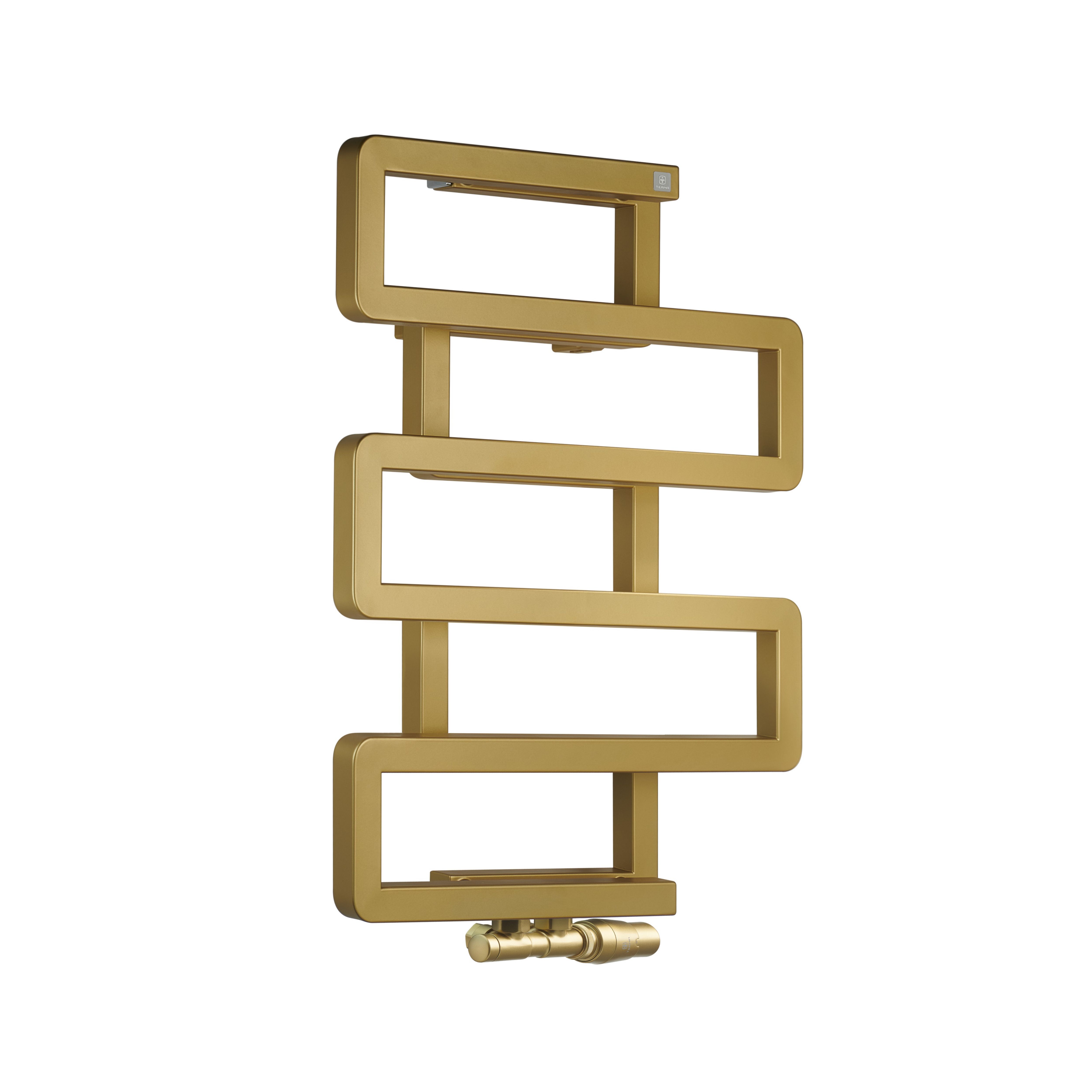 Terma Bookie Brass 1278BTU Vertical Towel radiator (W)500mm x (H)655mm