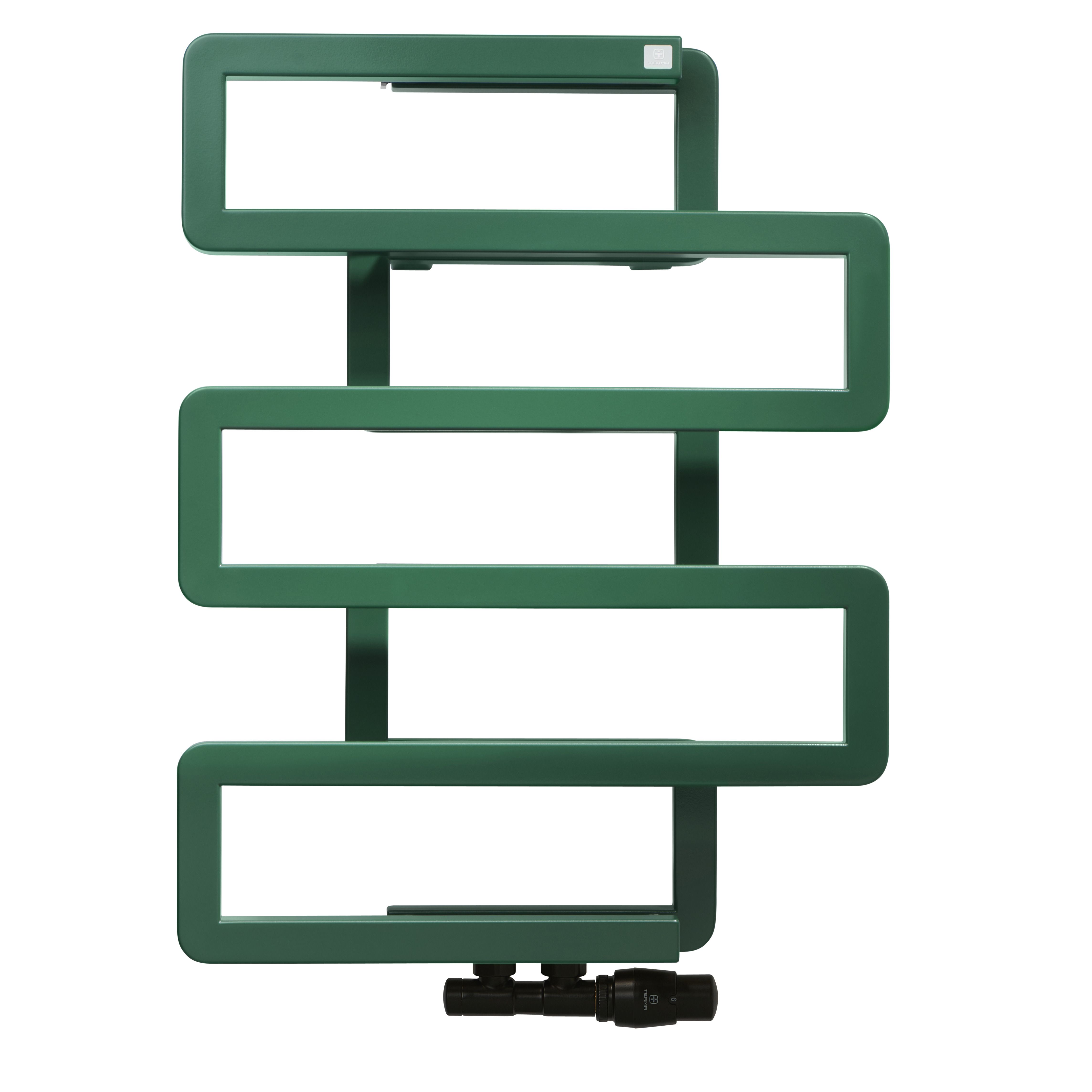 Terma Bookie Green 1278BTU Vertical Towel radiator (W)500mm x (H)655mm