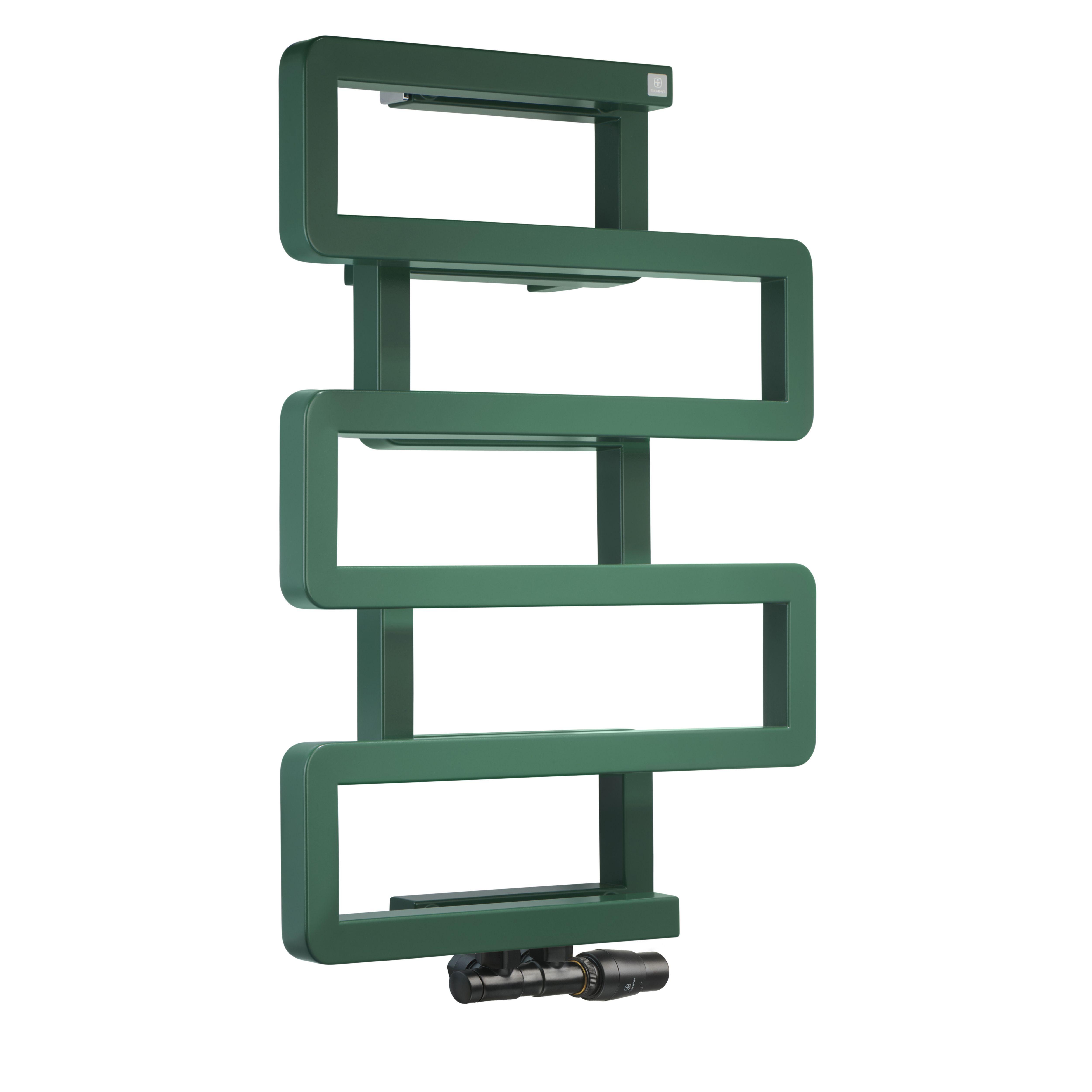 Terma Bookie Green 1278BTU Vertical Towel radiator (W)500mm x (H)655mm
