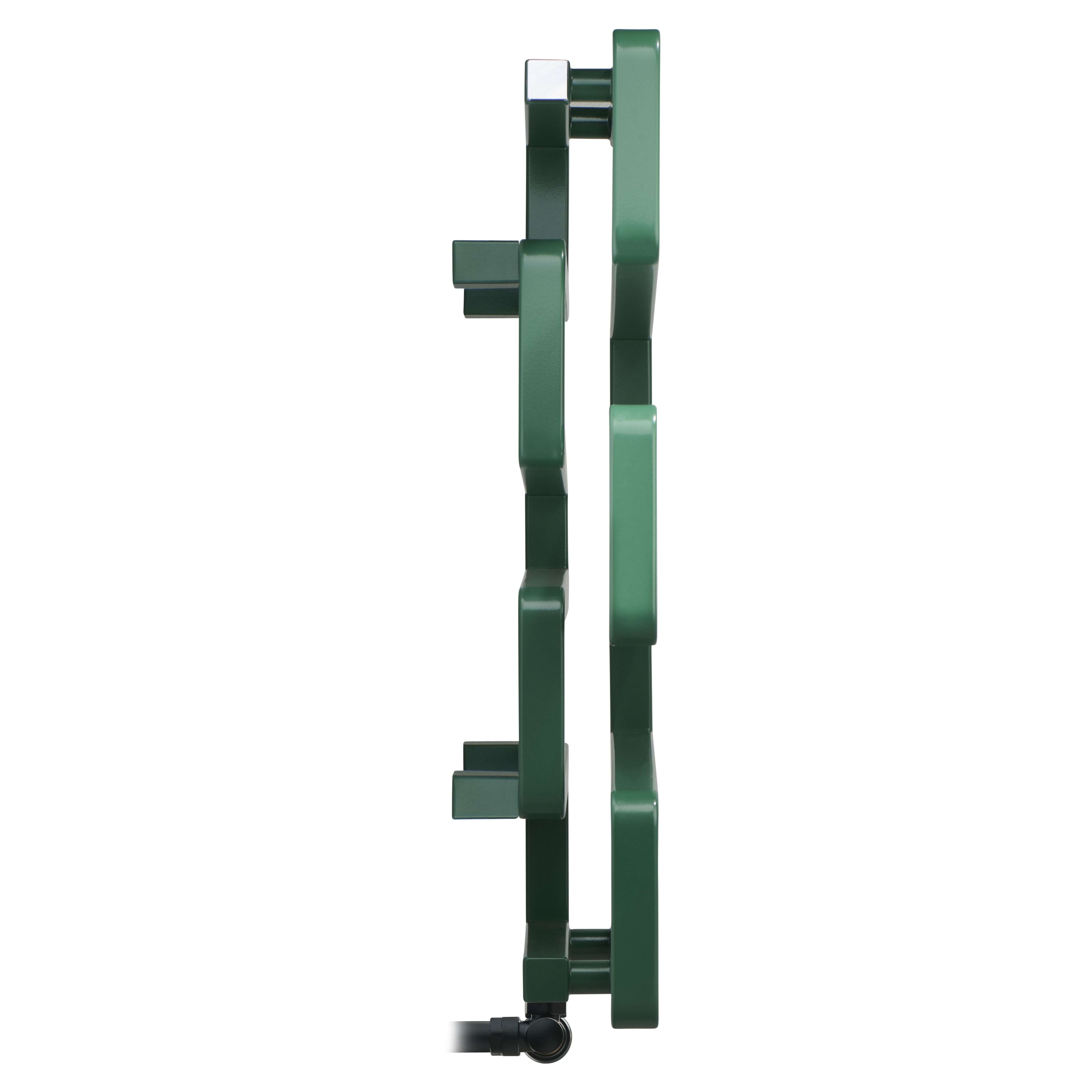 Terma Bookie Green 1278BTU Vertical Towel radiator (W)500mm x (H)655mm